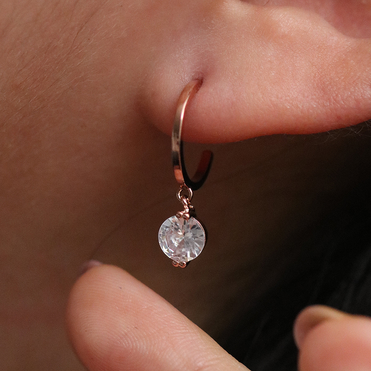 Cubic Dangle Semi Hoop Earrings for Women - Trendy Geometric Drop Earrings for Everyday Wear & Special Occasions
