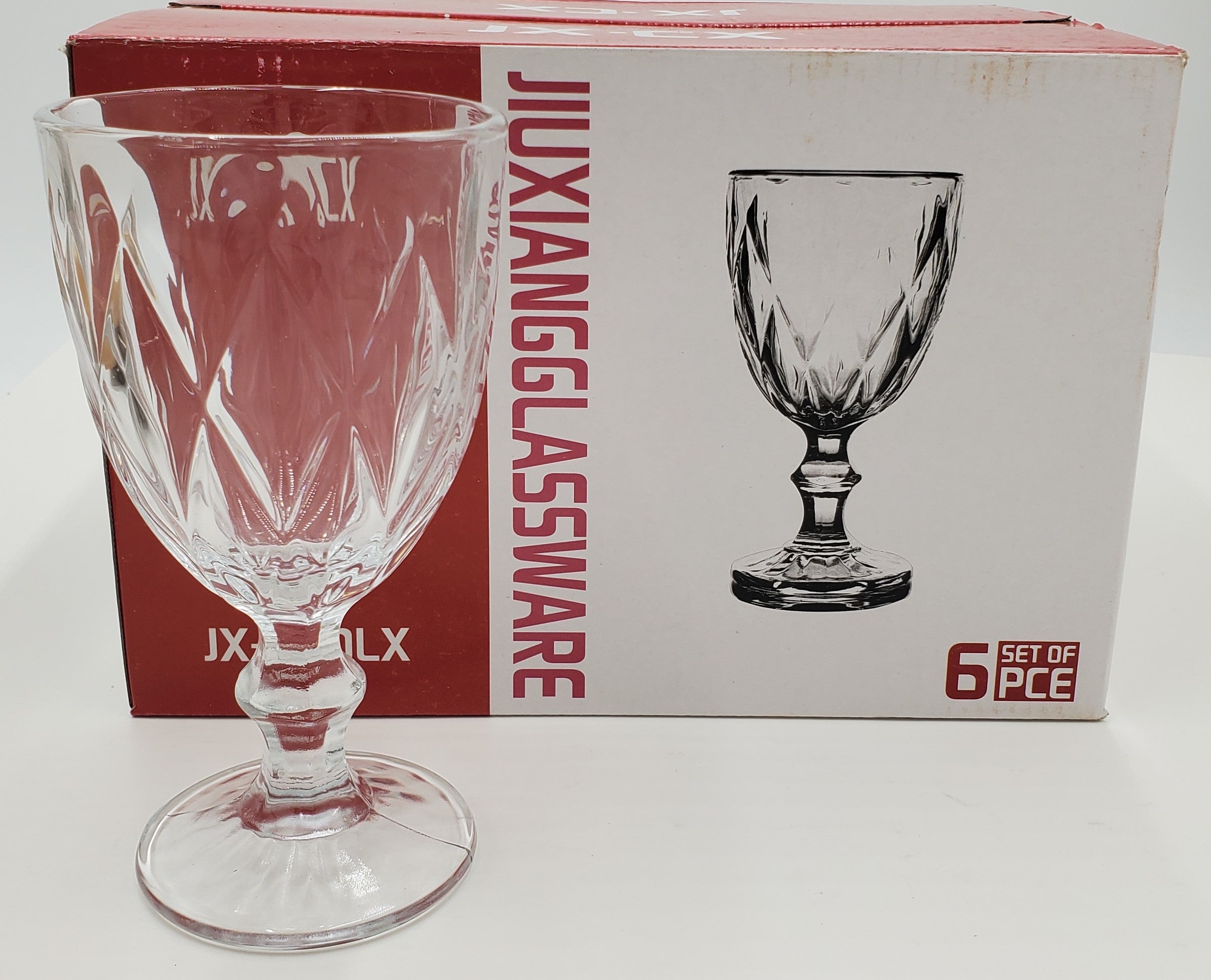 6-Piece Set of Elegant Footed Wine Glasses - Perfect for Dinner Parties, Weddings & Home Entertaining