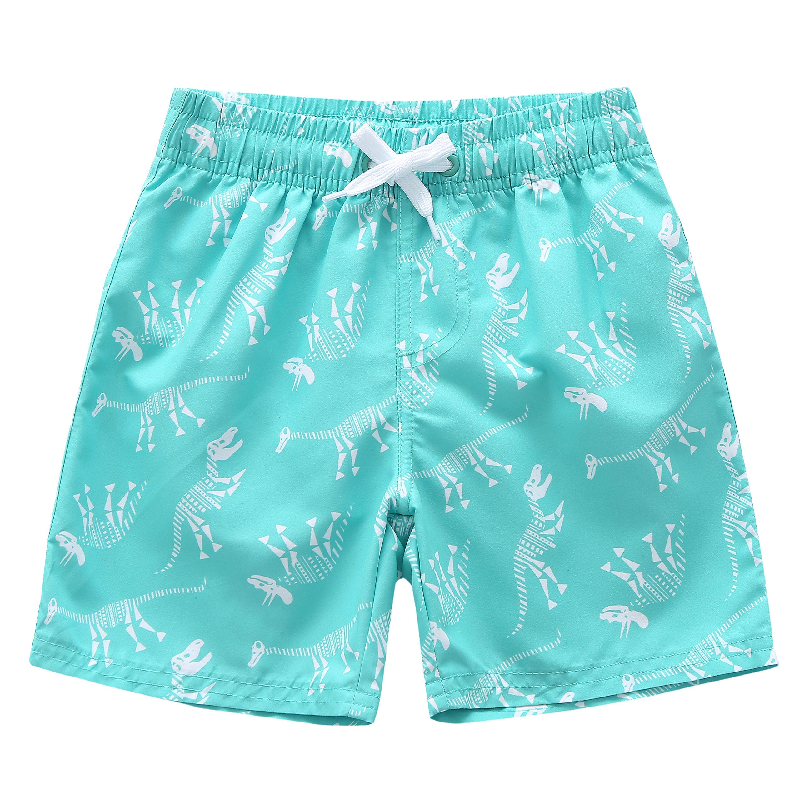 HowJoJo Boys' Dinosaur Swim Trunks - Quick Dry 3D Printed Swim Shorts with UPF 50+ Sun Protection - Perfect for Beach, Pool, and Summer Water Activities