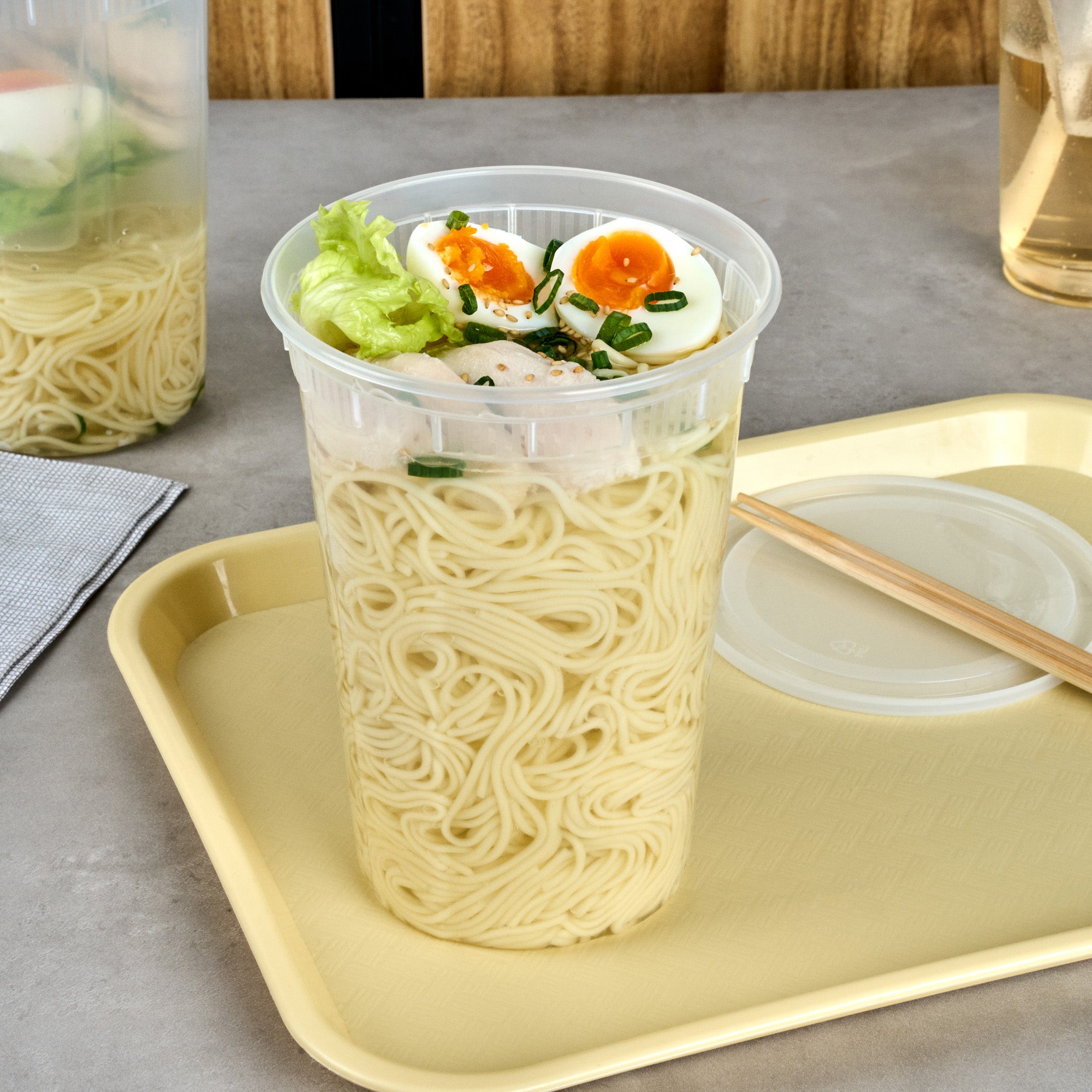48 oz Round Clear Plastic Soup Containers with Lids - Microwave Safe, 5