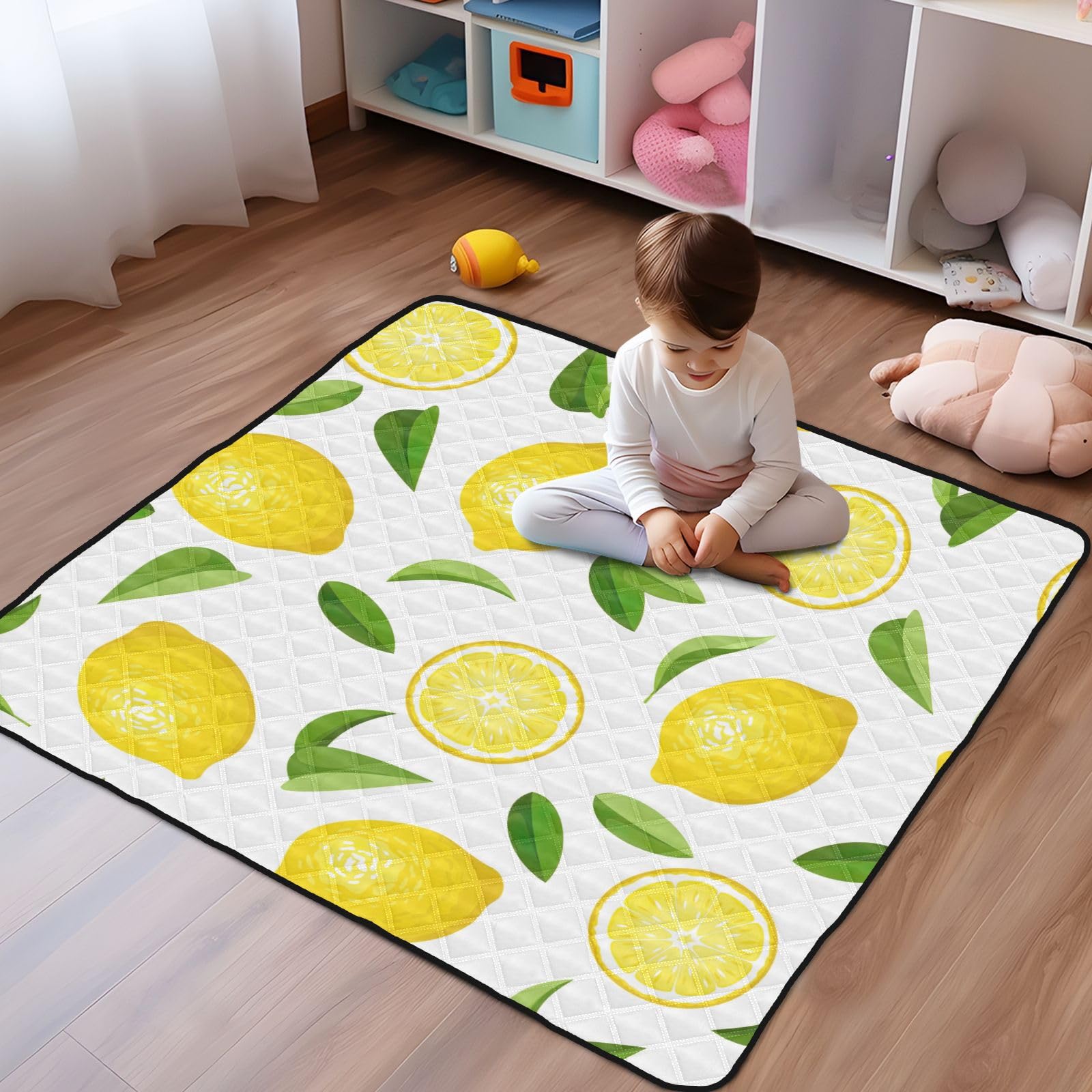 Premium Yellow Lemons Soft Foam Baby Play Mat - 50