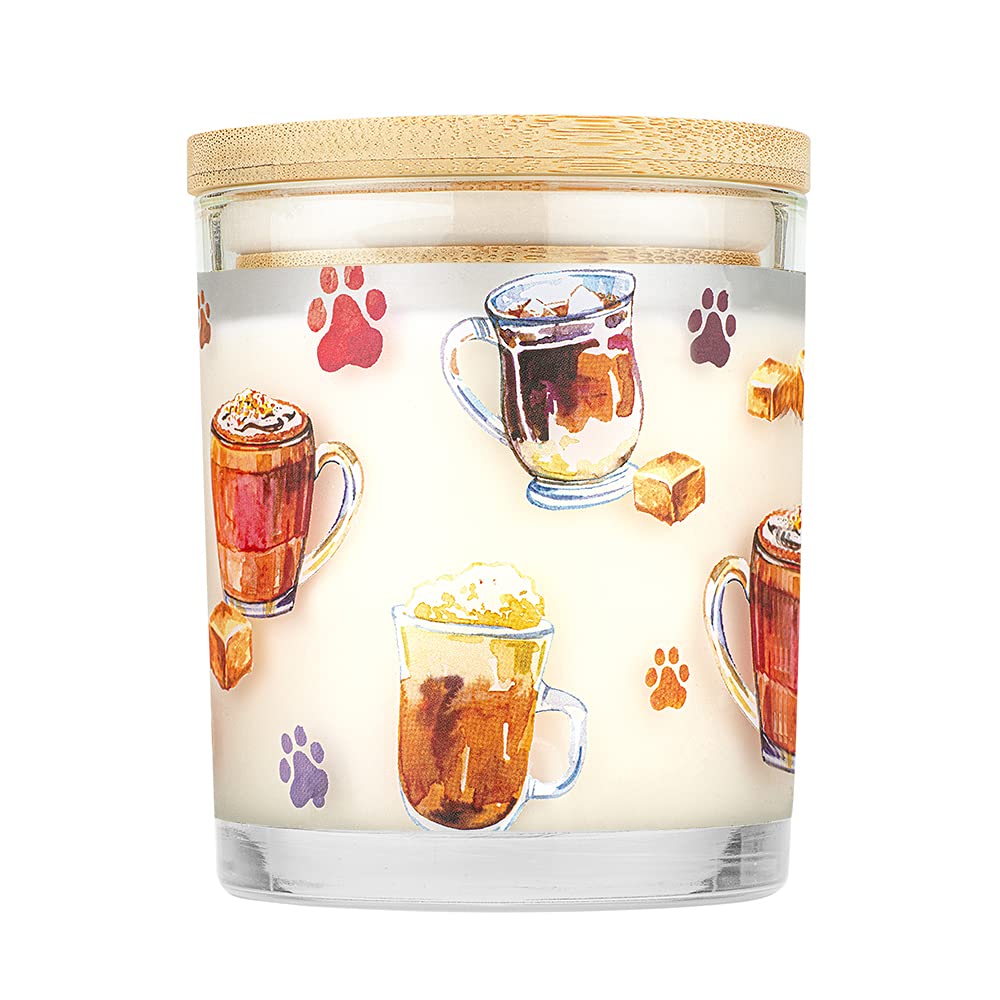 One Fur All Pet House Candle 2 Pack - Plant-Based Soy Wax, Clean Burning Scented Candles for Home & Car - Long Lasting Pet Odor Eliminator in Caramel Latte Fragrance - Perfect for Living Rooms, Bedrooms & Pet Areas