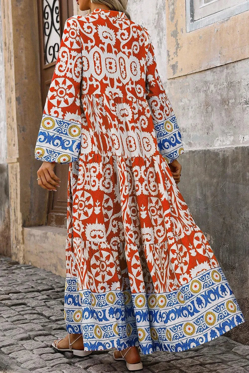 Boho Long Sleeve Maxi Dress for Women - Flowy Bohemian Summer Beach Dress with Pockets | Perfect for Vacation, Music Festivals & Casual Outings