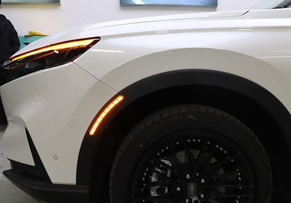 Sequential LED Side Marker Lights - Dark Lens White/Amber for 2023+ Honda CR-V - Upgrade Front Turn Signal Lights for Enhanced Visibility & Style (Perfect for Night Driving & Custom Car Mods)