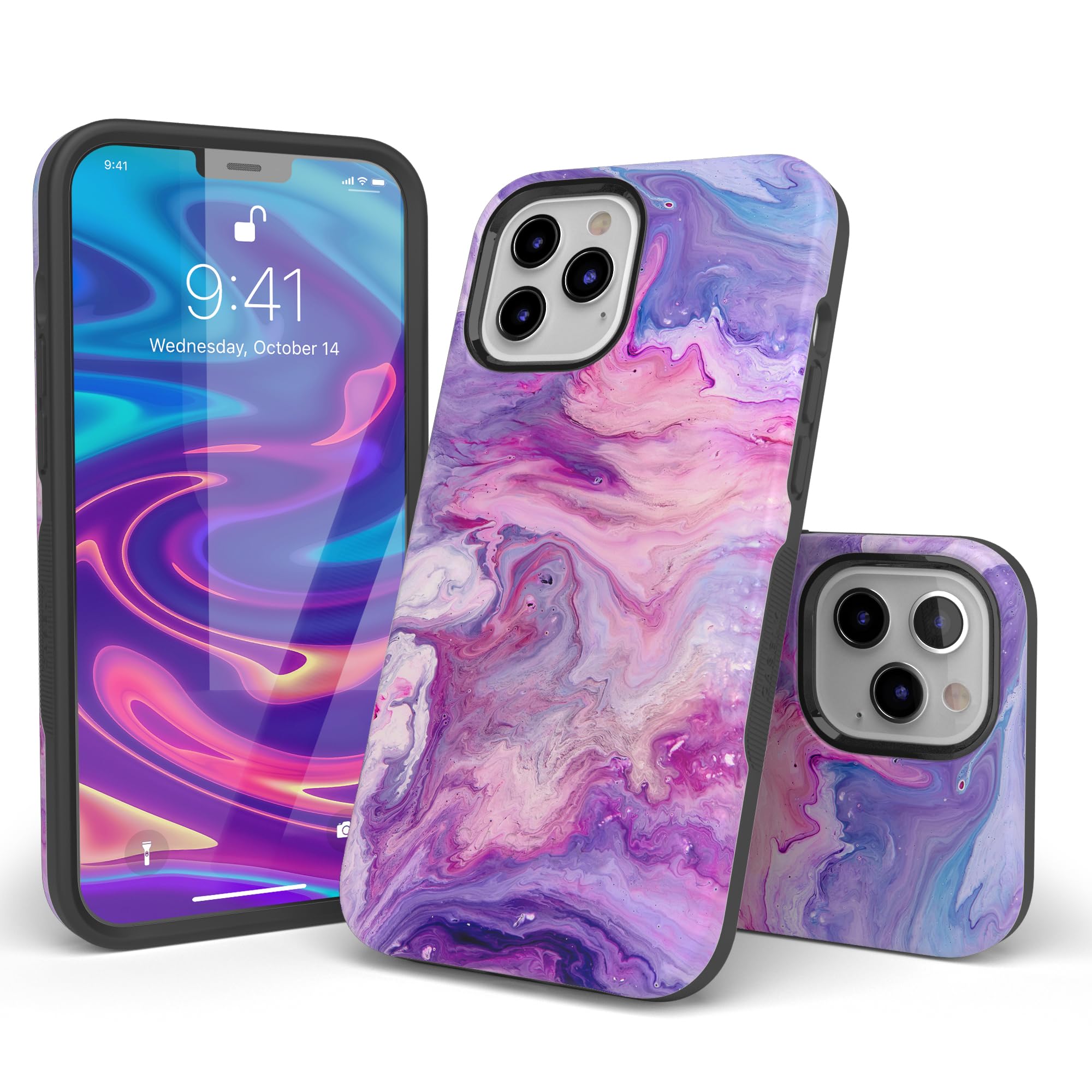 Casely iPhone 11 Pro Max Case - Stylish Tie Dye Purple Marble Phone Cover | Protective Slim Fit Shockproof Case for iPhone 11 Pro Max | Perfect for Everyday Use, Travel & Work