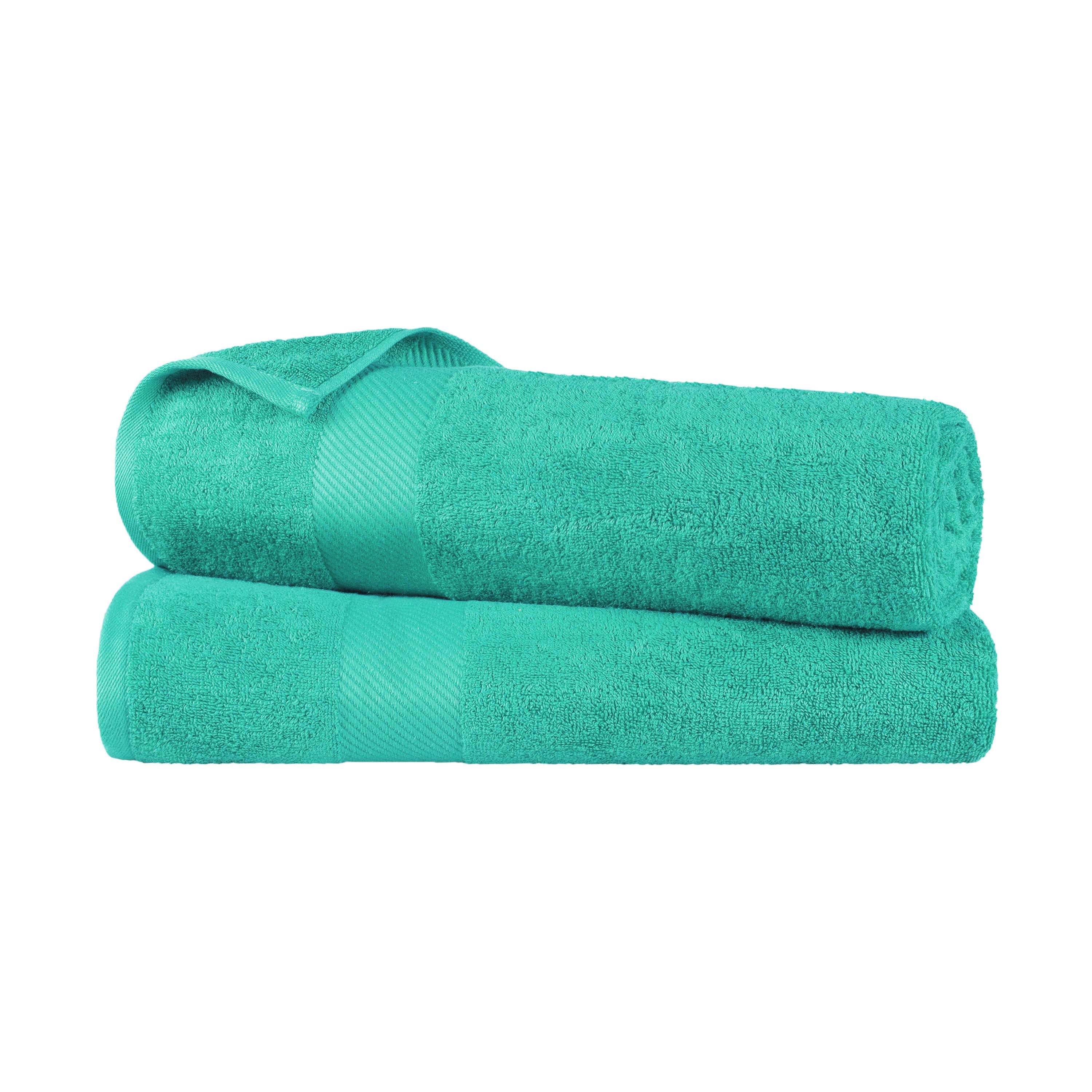 Premium Egyptian Cotton 2-Piece Bath Sheet Set with Luxury Dobby Border - Ultra Soft & Absorbent Towels for Spa, Hotel & Home Bathroom Luxury