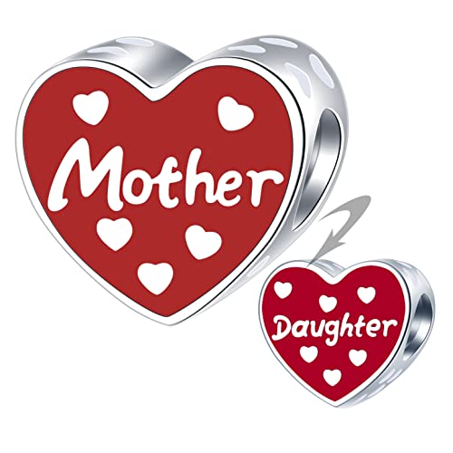 Mother Daughter Heart Charms