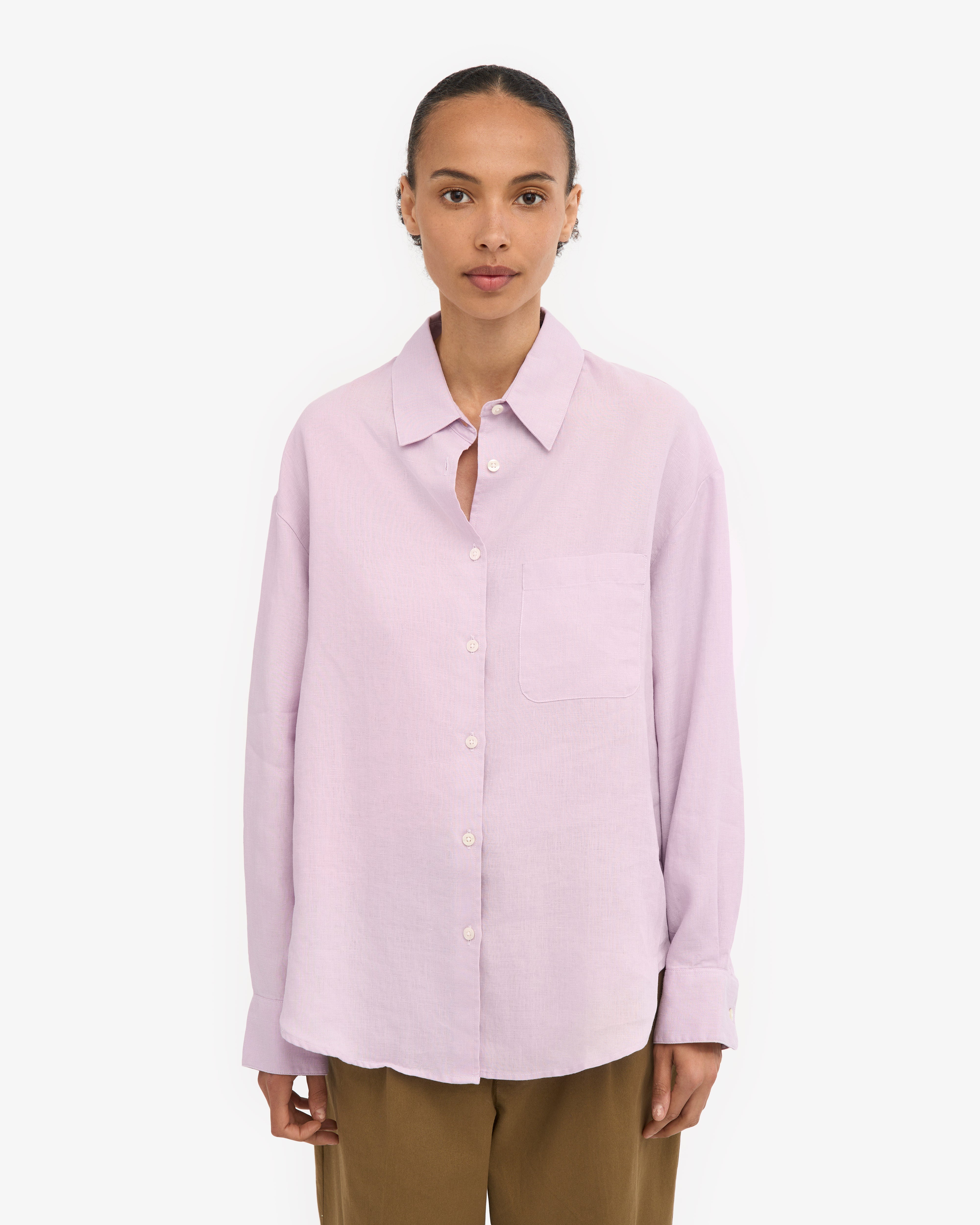 Linen Oversized Shirt for Women - Breathable Loose Fit Button Down Shirt in Ocean Green - Perfect for Beach Cover Up, Summer Vacation & Casual Outfits