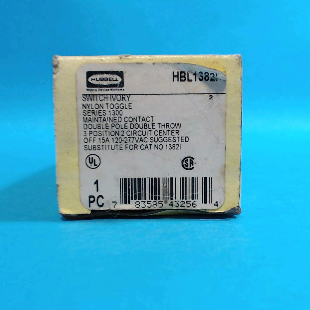 HBL13821 Ivory Toggle Switch - Durable On/Off Rocker Switch for Automotive, Marine & Industrial Equipment - Perfect for Dashboards, Control Panels & Electrical Projects
