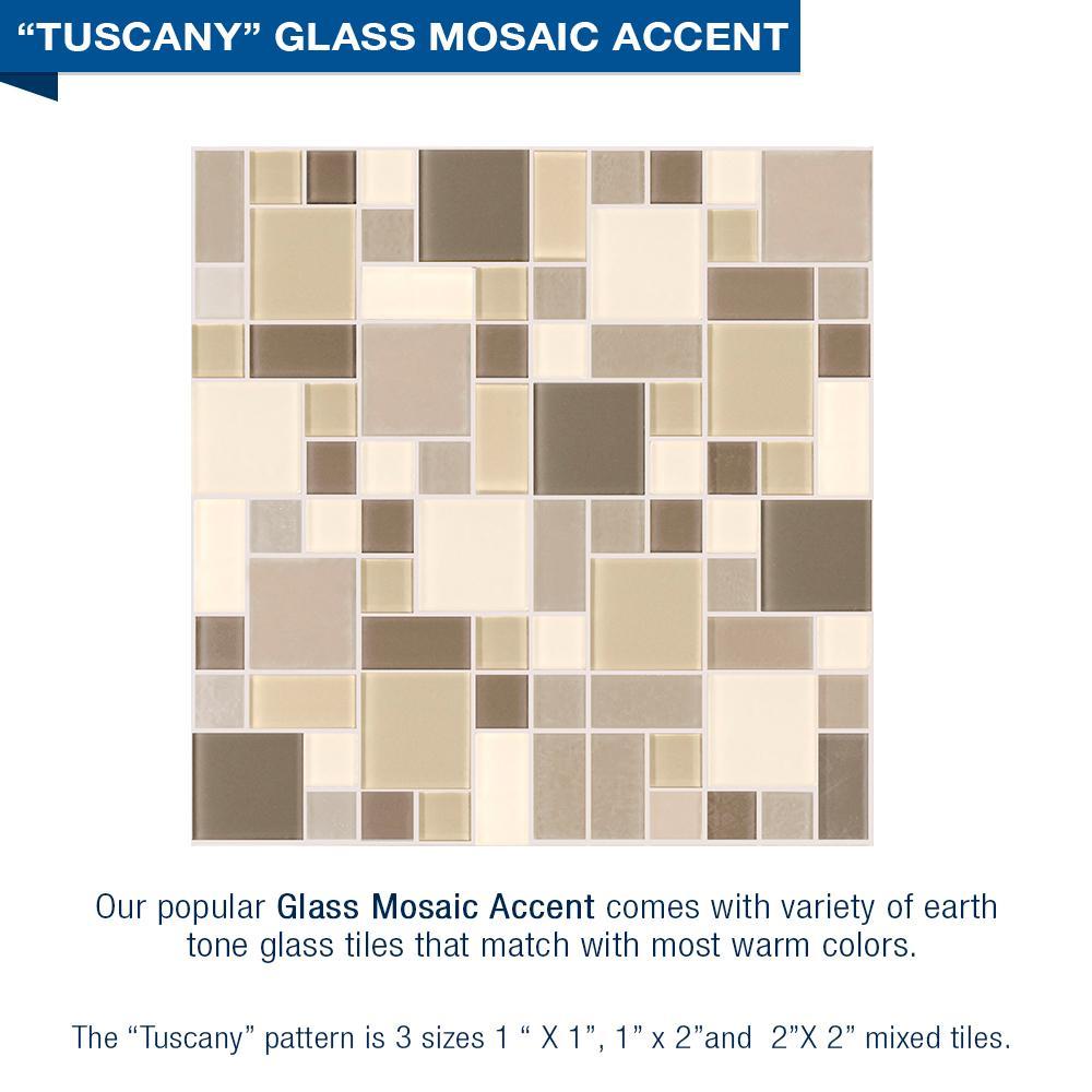 Neo Angle Desert Sand Sistine Stone & Tuscany Mosaic DIY Shower Remodel Kit - Waterproof Tile Accent for Bathroom Renovation and Home Improvement Projects