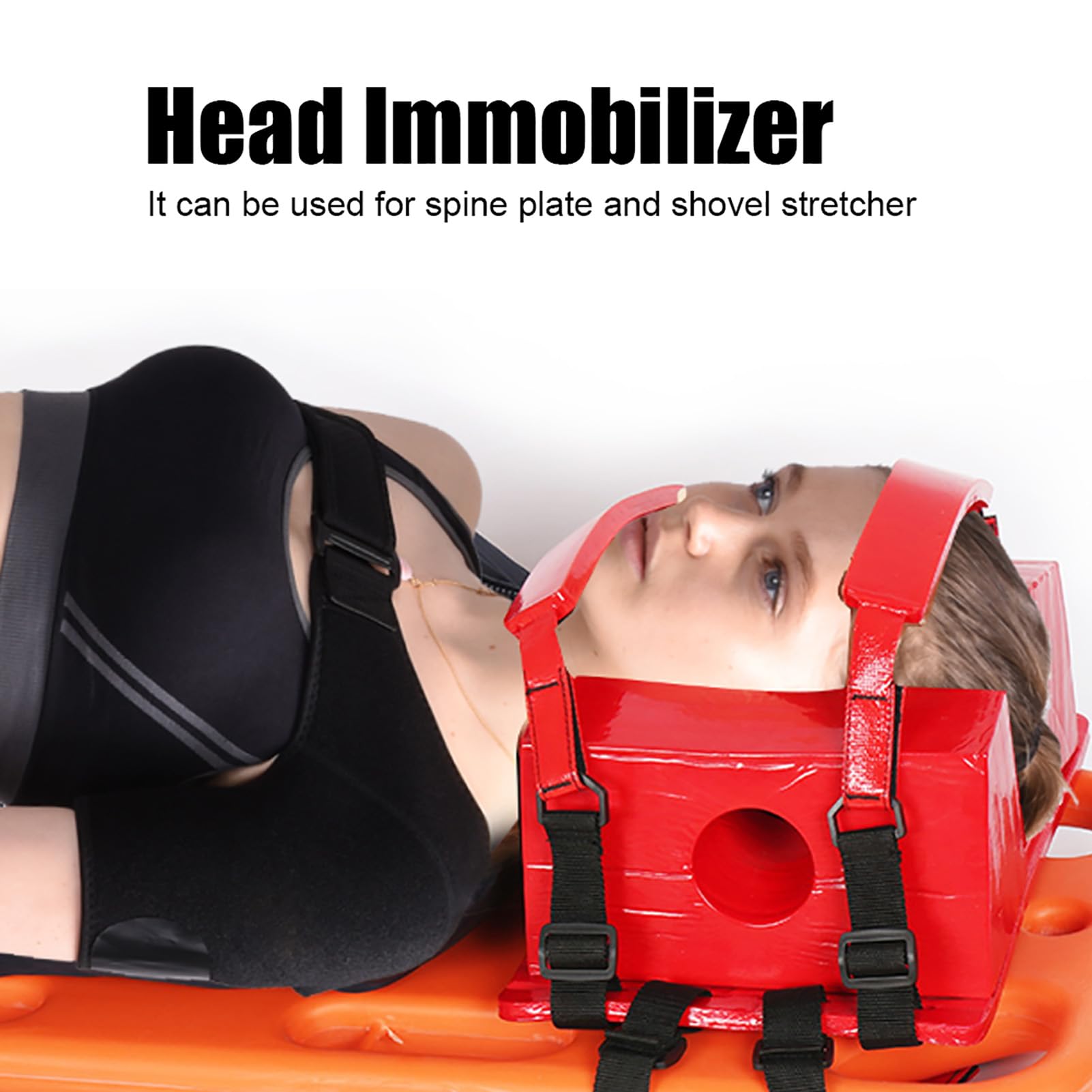 Universal EMS EMT Head Immobilizer with Adjustable Straps - Spine Board Head Immobilizer for Medical Emergency Backboards - Ideal for First Responders, Ambulance Teams & Emergency Medical Situations