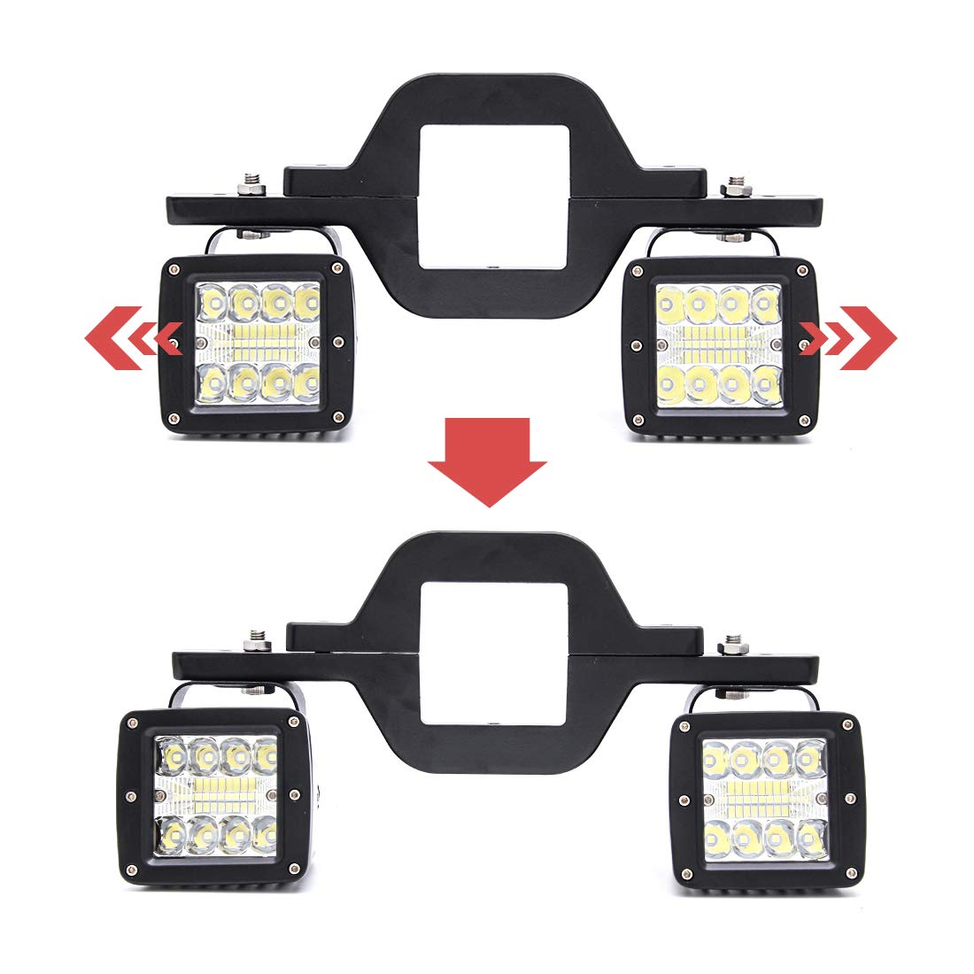 2PCS 3 Inch Chelhead Hitch Lights - Waterproof LED Reverse Lights with 2.5