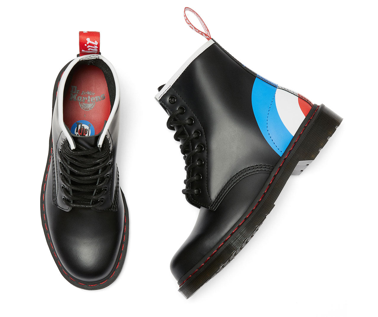 Dr. Martens 1460 The Who Black Smooth Leather Boots for Men & Women - Punk Rock Style, Comfortable & Durable - Perfect for Concerts, Street Fashion & Everyday Wear