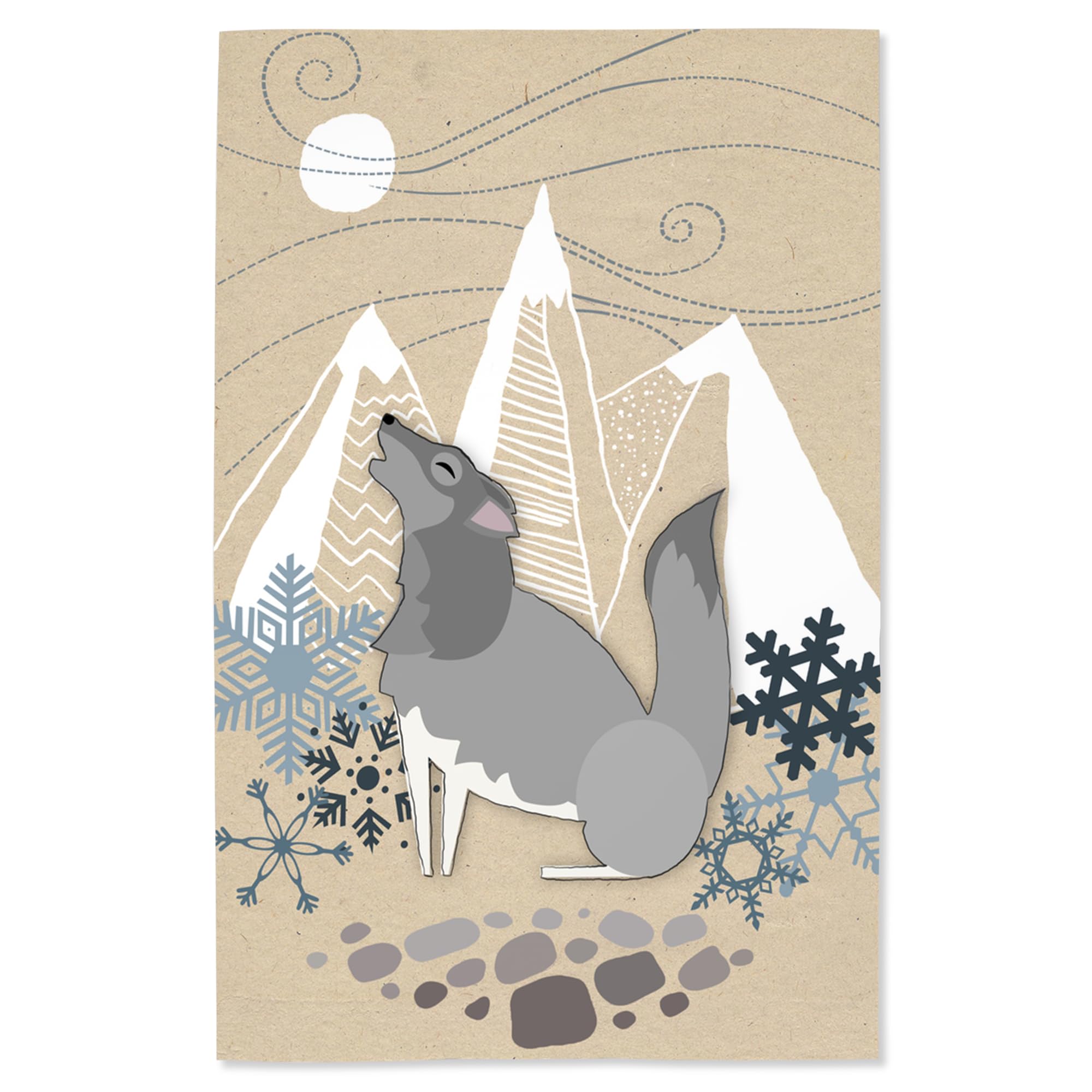 Lantern Press 16x24 Inch Winter Wolf Howling Giclee Art Print - Premium Wall Decor for Living Room, Bedroom & Office - Nature Wildlife Home Decoration