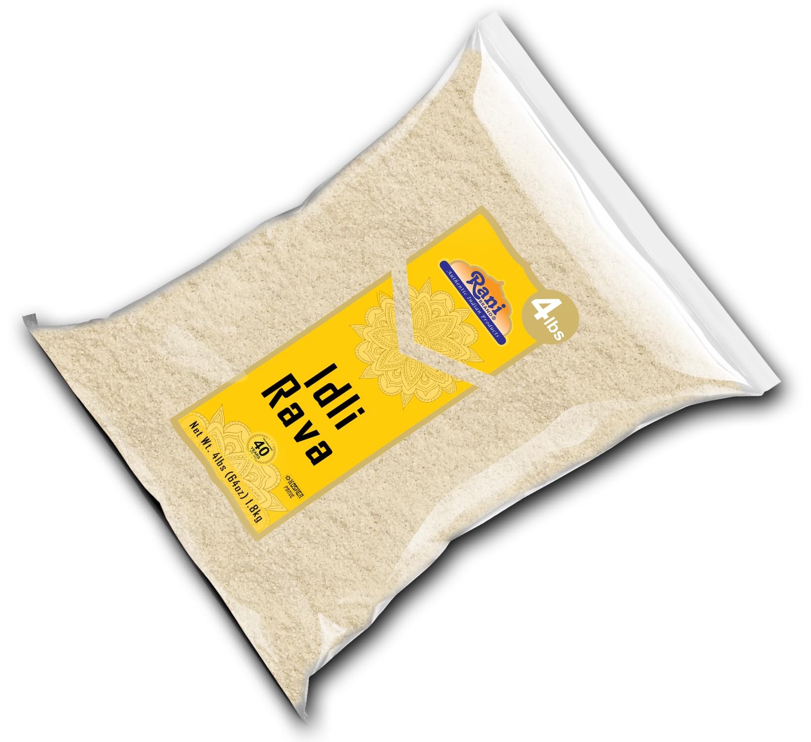Rani Idly Rava (Parboiled Cream of Rice) 64oz (4lbs) 1.81kg - All Natural, Vegan, Gluten Friendly, Non-GMO, Indian Origin - Perfect for Indian Breakfast, Idli, Dosa & Healthy Cooking