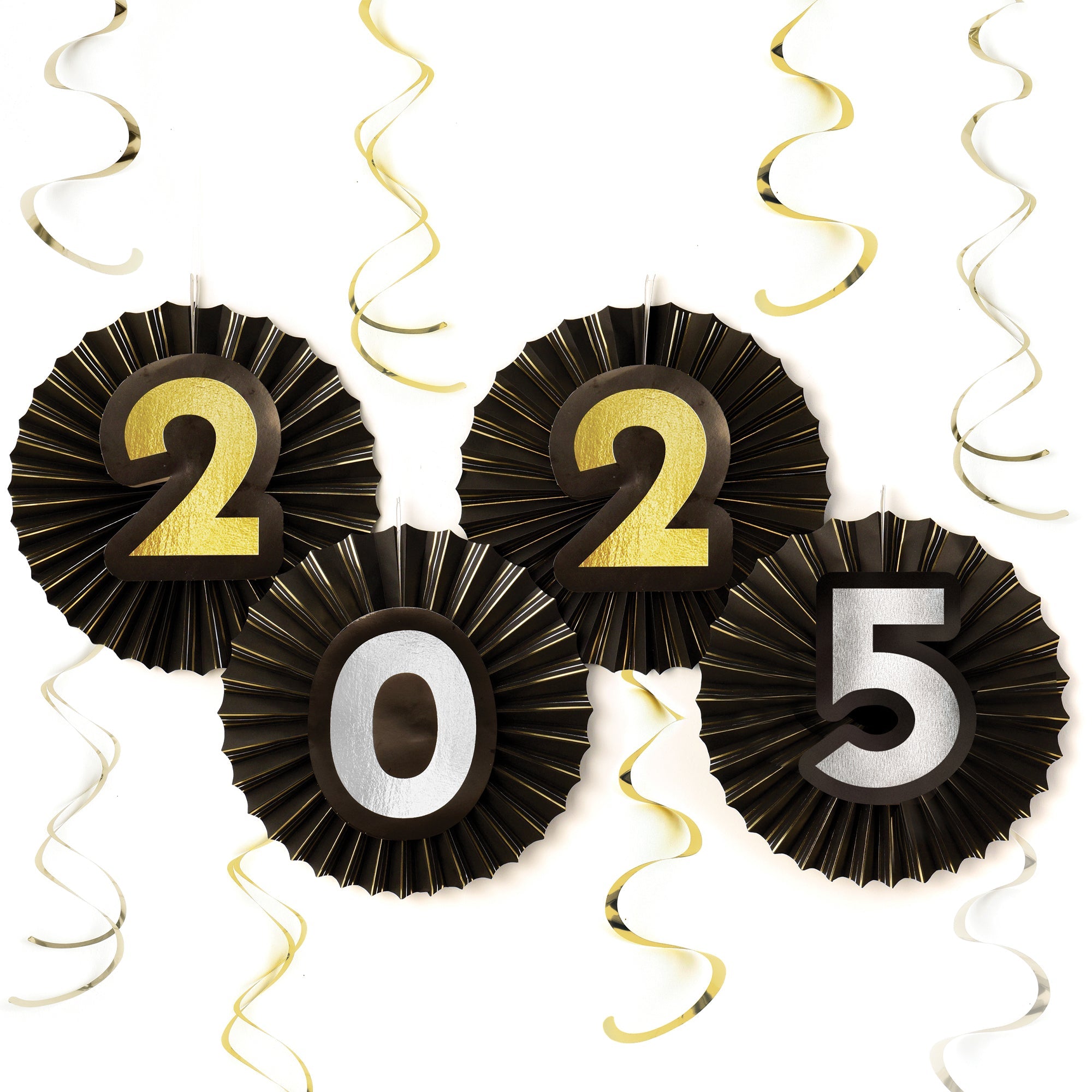 2025 New Year's Eve Party Decorations - 12-Piece Spiral Hanging Ornament Set for Christmas Tree & Home Celebration Decor