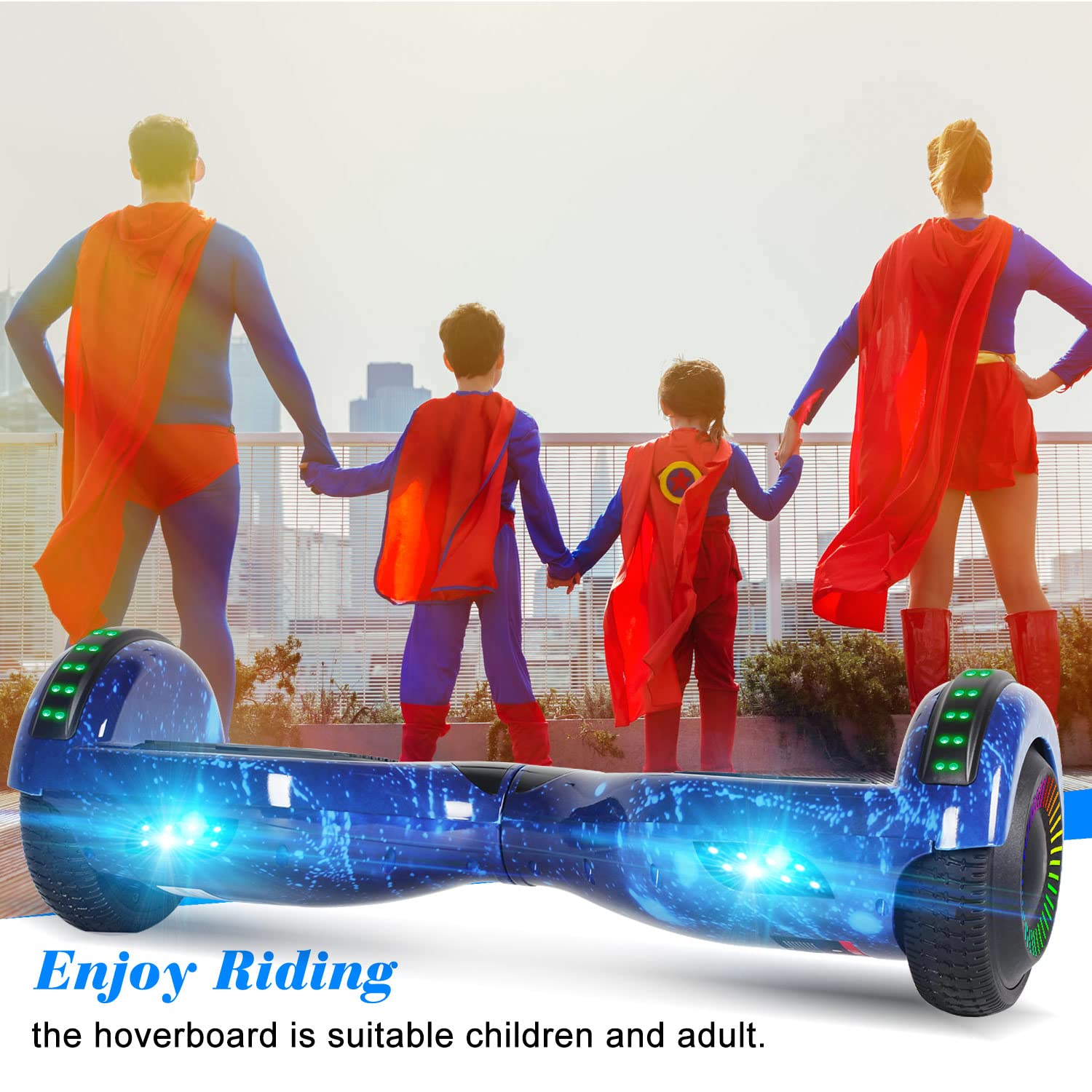 6.5 Inch Self Balancing Hoverboard with Bluetooth & LED Lights - Electric Scooter for Kids & Teens - Perfect for Commuting, Campus Travel & Outdoor Fun