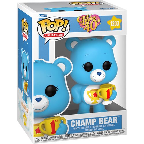 Care Bears 40th Anniversary Champ Bear Pop! Vinyl Figure #1203 - Collectible Toy for Kids & Adults, Perfect for Birthday Gifts & Pop Culture Displays