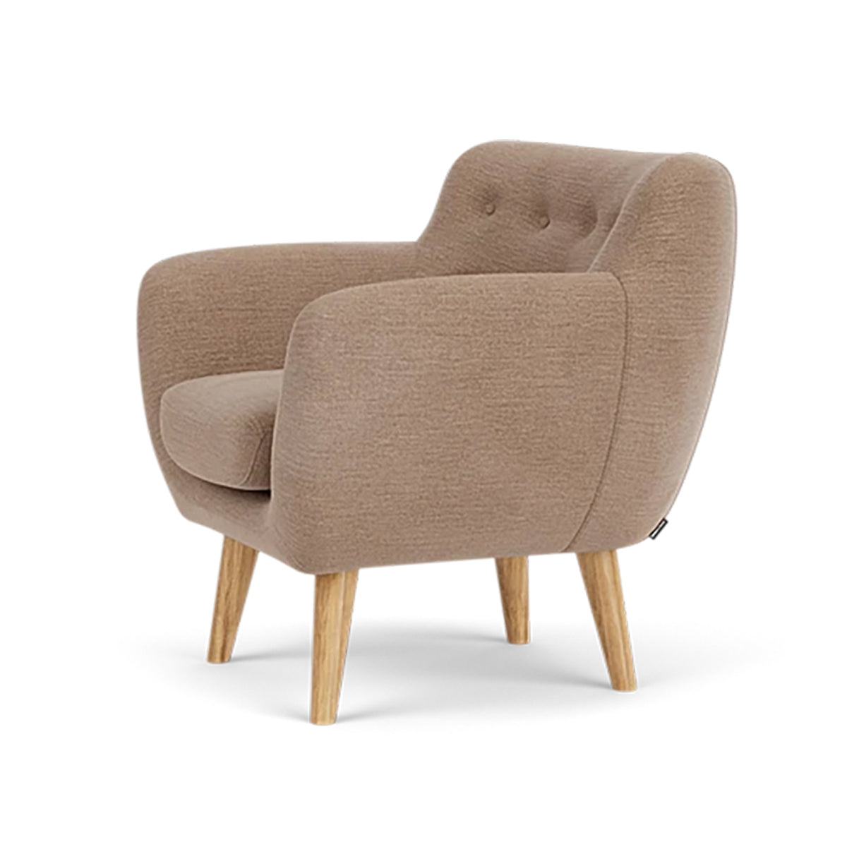 Anne Fabric Armchair - Modern Upholstered Accent Chair for Living Room, Bedroom & Office - Comfortable Lounge Chair with Sturdy Wooden Legs (Perfect for Reading, Relaxing & Home Decor)