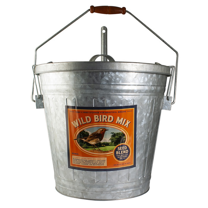 Premium Wild Bird Seed Storage Bucket with Measuring Scoop - Airtight Container for Bird Feeders, Backyard Bird Watching & Outdoor Wildlife Feeding