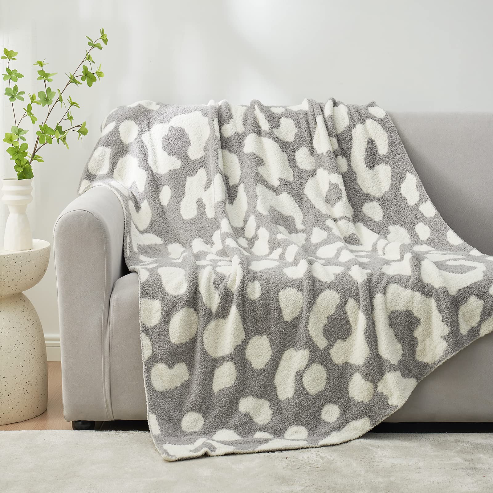 Snuggle Sac Reversible Leopard Print Blanket - Super Soft & Cozy Knit Throw for Bed, Sofa, Couch - Fuzzy Plush Lightweight Twin Size 60x80 Inches - Perfect for Lounging, Movie Nights & Winter Warmth