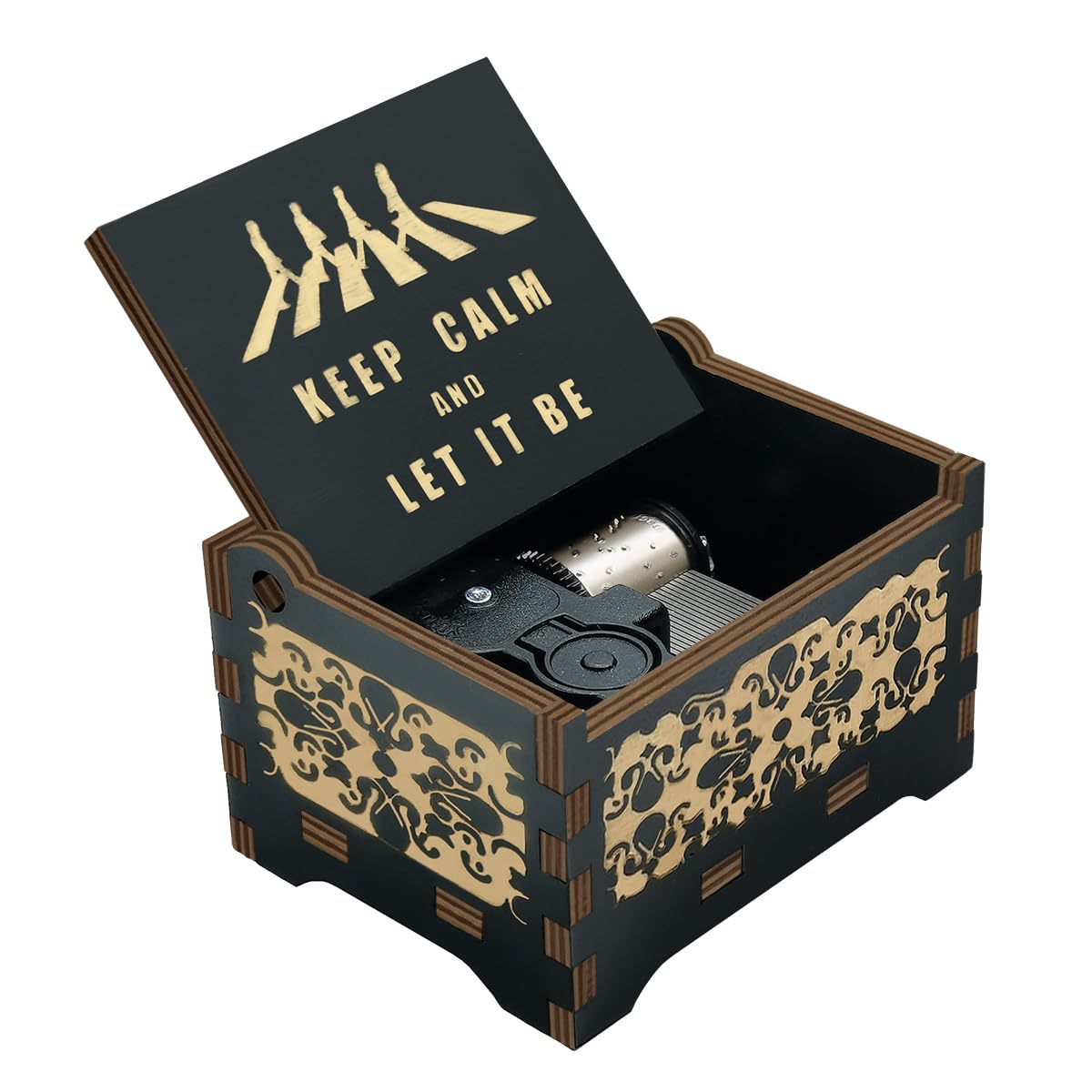 Sooharic 18-Note Antique Carved Wooden Music Box - Let It Be Musical Gift for Christmas, Birthday & Wedding | Handcrafted Music Mechanism, Home Decor & Collectible