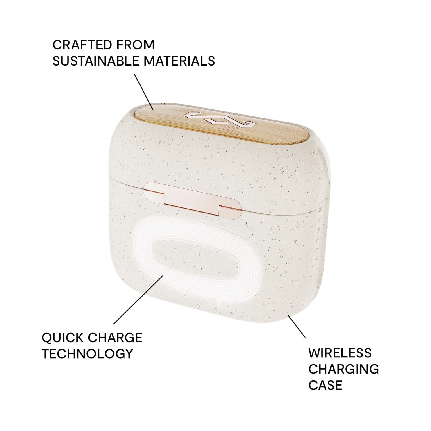 House Of Marley Redemption ANC 2 Wireless Earbuds with Active Noise Cancelling - IPX5 Waterproof True Wireless Bluetooth Earbuds, 24H Battery Life, Touch Control, Built-in Mic, USB-C Charging Case (Cream) | Perfect for Travel, Workouts & Commuting