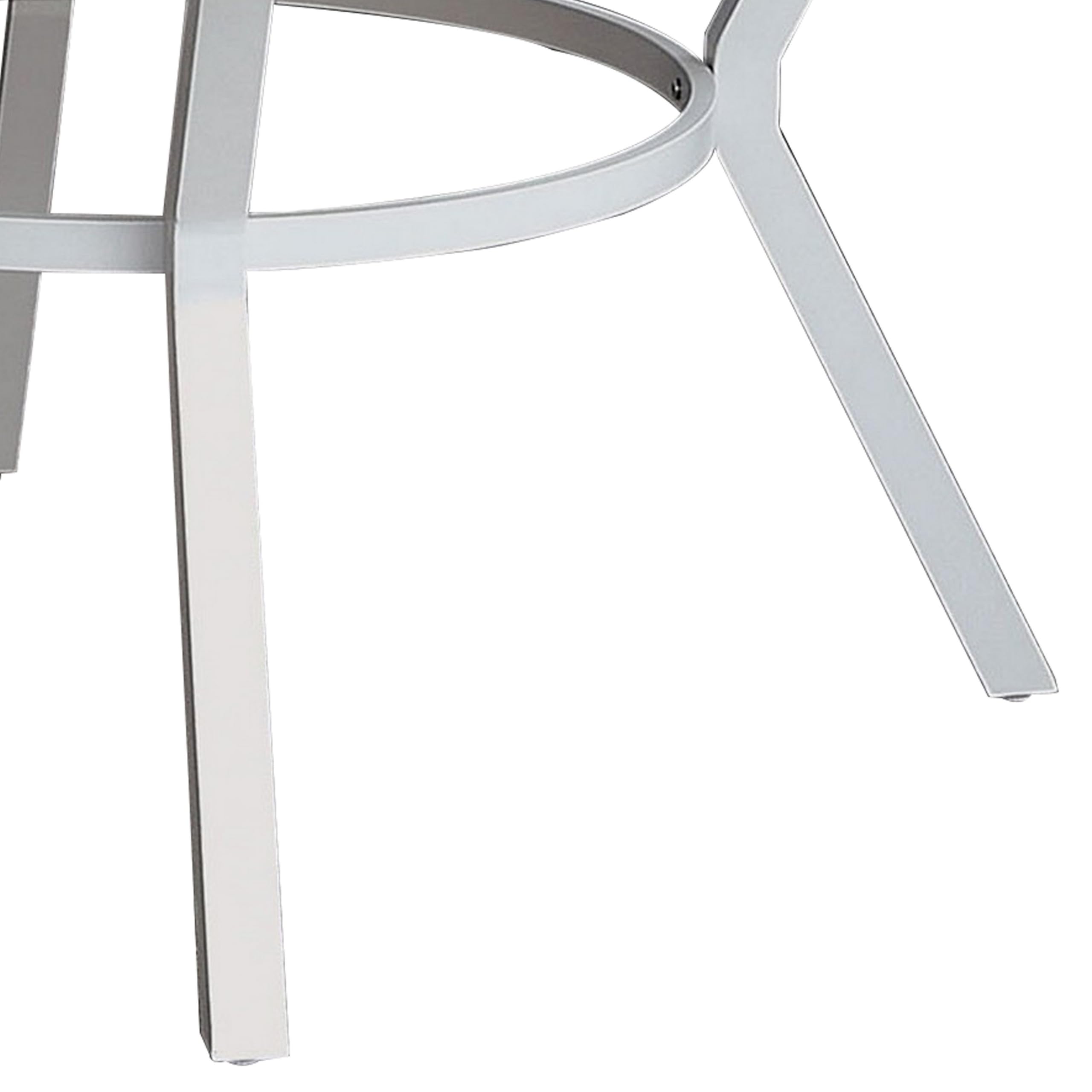 Benjara BM233798 White Aluminum Patio Table with Flared Legs - Outdoor Dining & Garden Furniture for Backyard, Poolside & Restaurant Use
