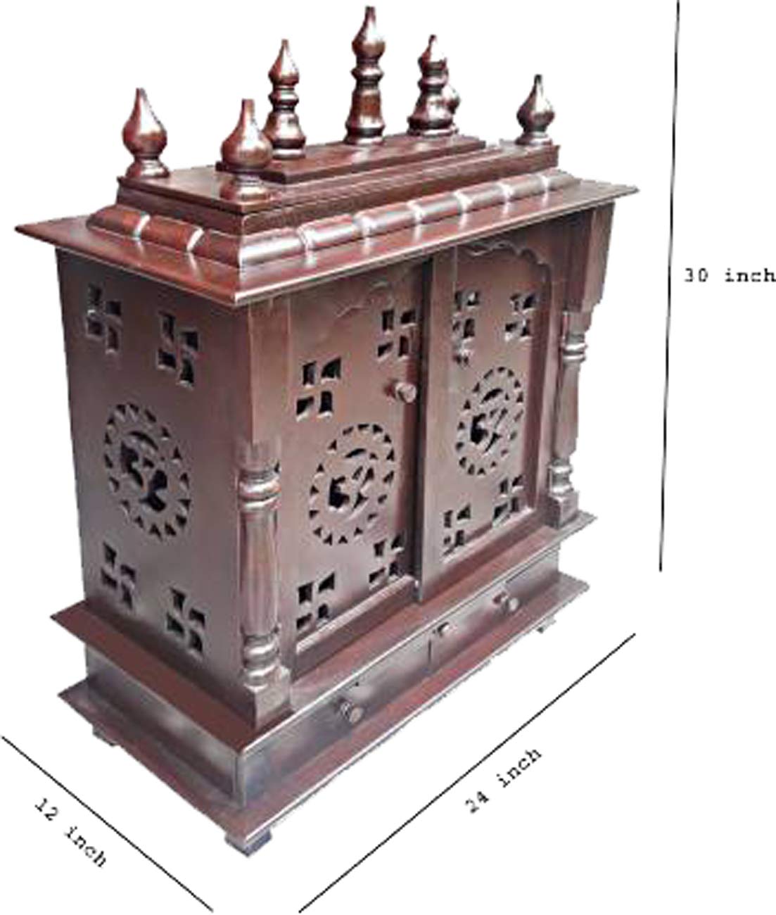 Handcrafted Wooden Puja Mandir for Home & Office - Traditional Hindu Temple for Daily Worship, Navratri & Diwali Decor - Perfect Spiritual Gift for Festive Seasons