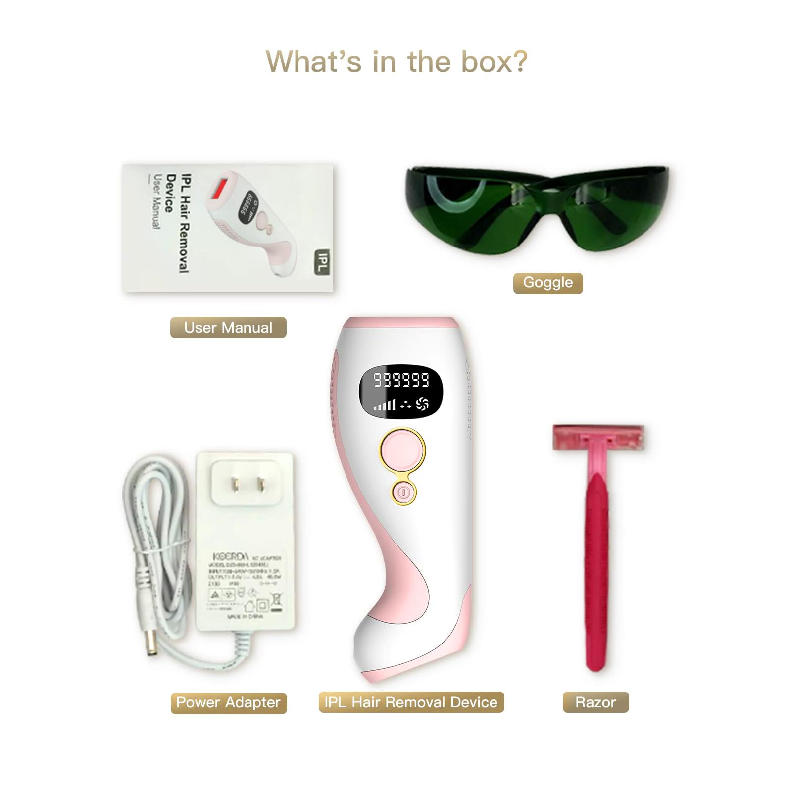 Best IPL Hair Removal Device for Women & Men - Permanent At-Home Hair Removal System for Face & Body, Painless Laser Hair Remover with Permanent Hair Reduction Technology (Candy Pink/White) - Perfect for Smooth Skin at Home, Travel & Salon-Quality Results