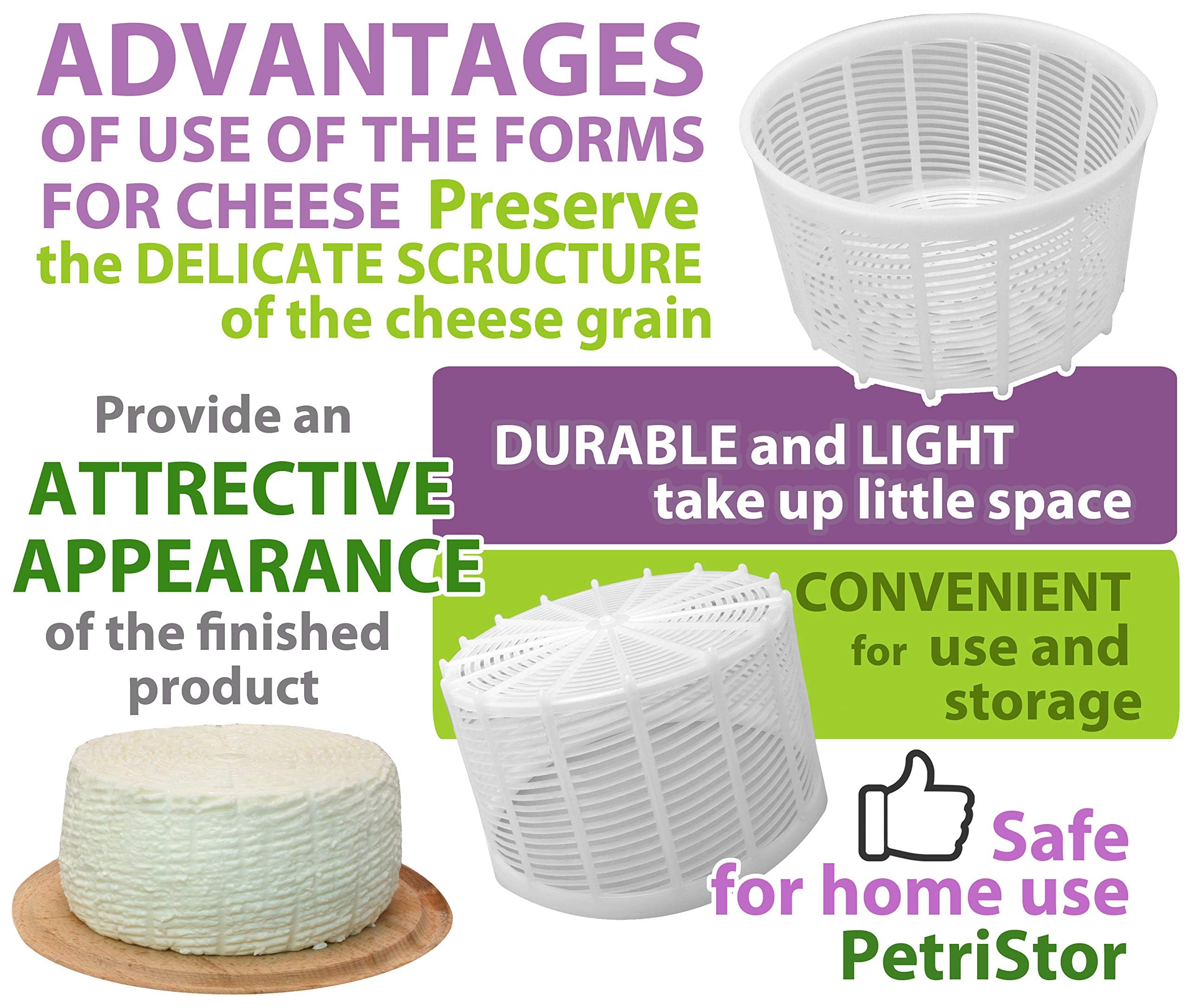 1.25QT Soft Cheese Mold for Homemade Cheese Making - Small Cream Cheese, Feta & Ricotta Mold Basket - DIY Cheese Supplies - Perfect for Fresh Cheese, Queso Fresco & Artisan Cheesemaking at Home
