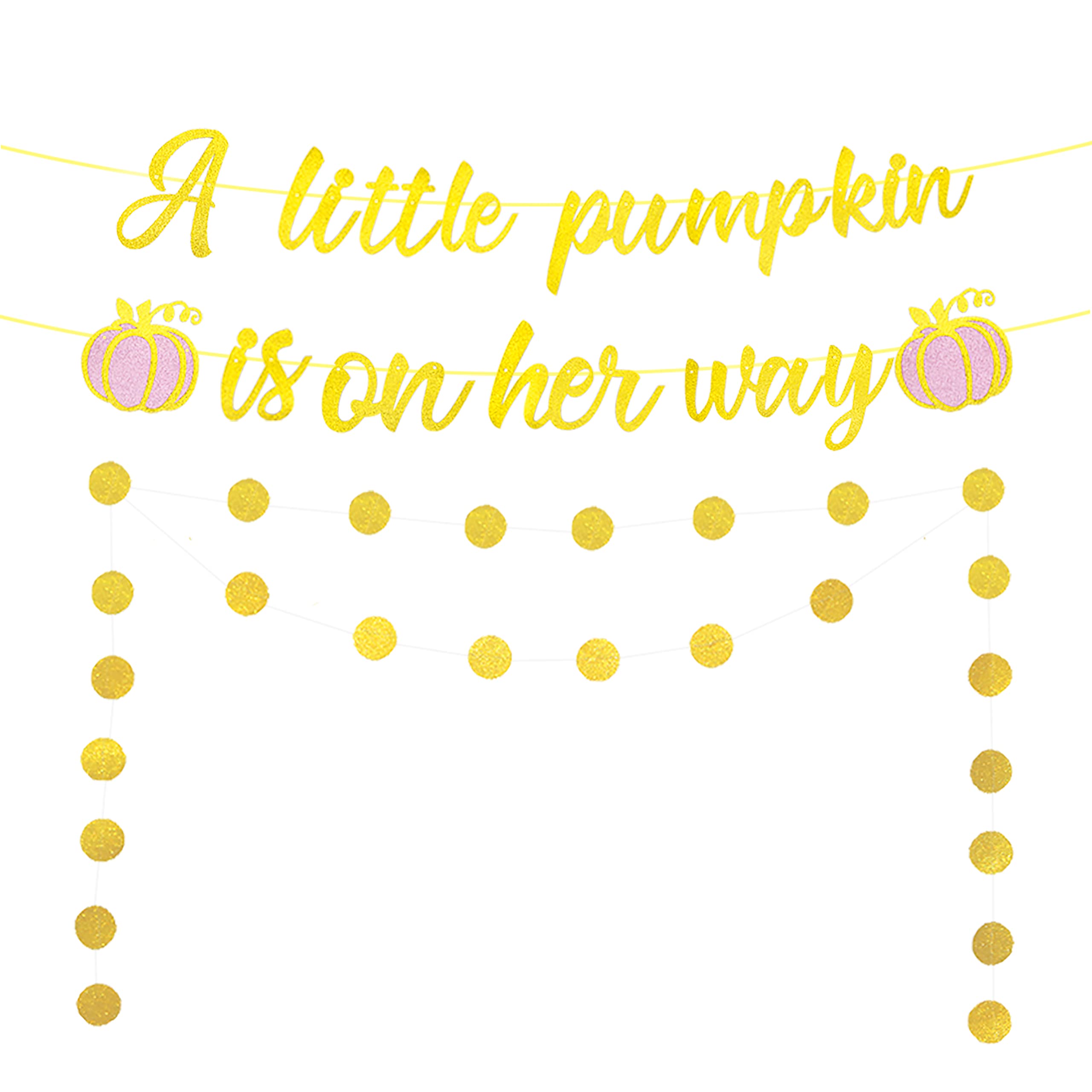 Pink Little Pumpkin Baby Shower Banner - Fall Thanksgiving Gender Reveal Party Decor for Girls, Baby Shower & Birthday Celebrations - Perfect for Autumn Nursery Decor and Seasonal Photo Backdrops