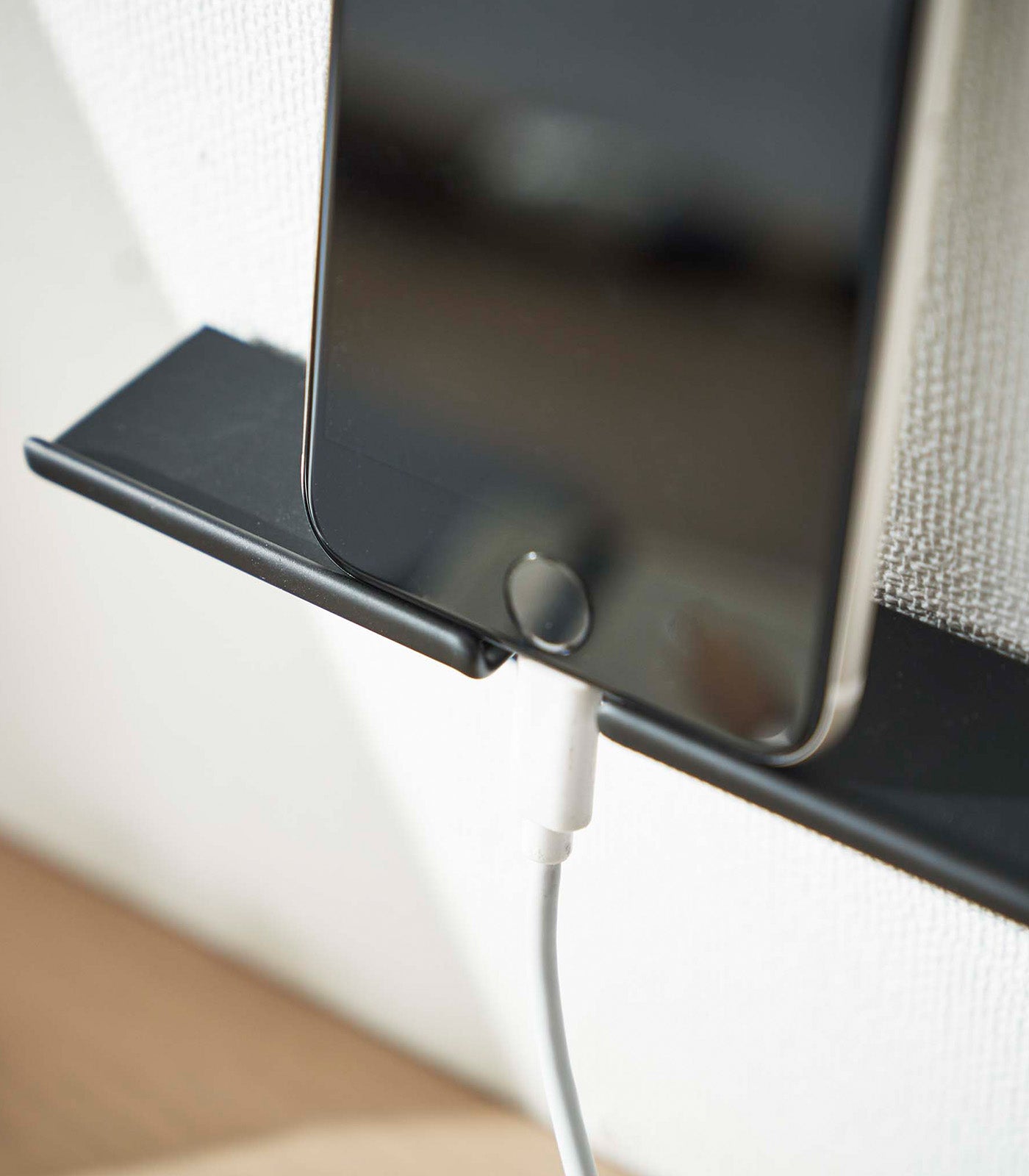 Sturdy Steel Wall Mounted Phone Holder - Secure & Space-Saving Smartphone Stand for Home, Office, or Kitchen Organization