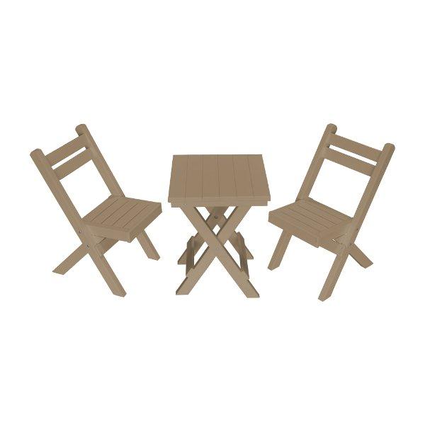Coronado Folding Poly Bistro Set - Outdoor Patio Dining Table and Chairs for Garden, Balcony, Poolside | Weather-Resistant & Space-Saving