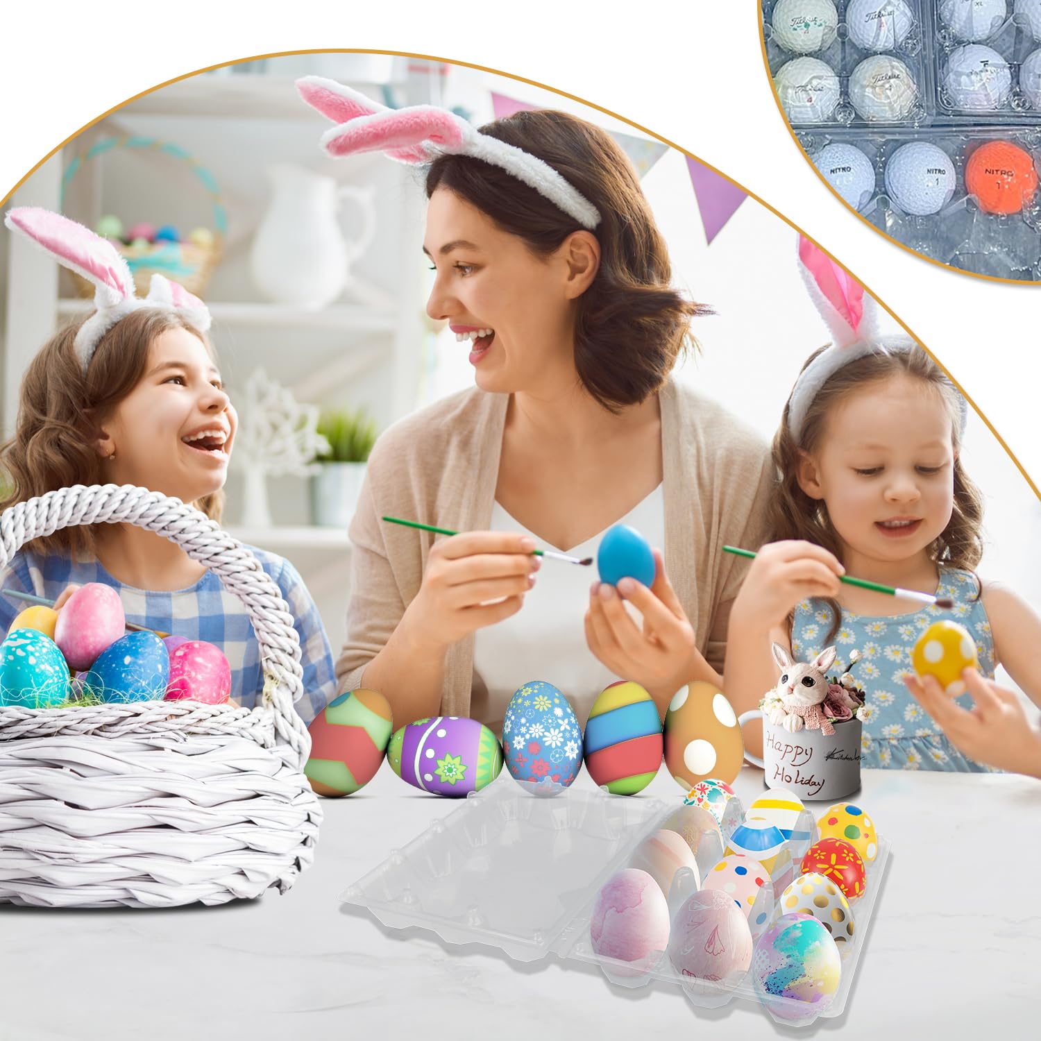 150 Pack Clear Plastic Egg Cartons - Bulk Chicken Egg Holders & Trays for Home Kitchen, Farm, Market - Eco-Friendly 12 Grid Egg Storage Solution - Perfect for Organizing, Selling Eggs, or Farmers Market Displays