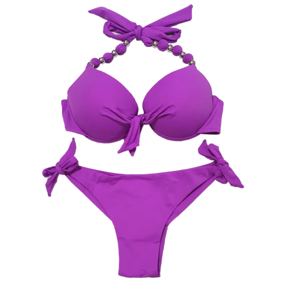 EONAR Push Up Bikini Set for Women - Sexy Brazilian Cut Bandage Swimwear with High Waist Bottom | Perfect for Beach, Pool Party & Summer Vacation