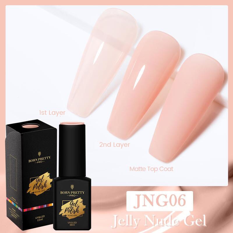 JNG05 15ml Jelly Gel Nail Polish - Long Lasting UV LED Soak Off Nail Art Gel for Manicure & Pedicure - Perfect for Salon, Home DIY, and Special Occasions