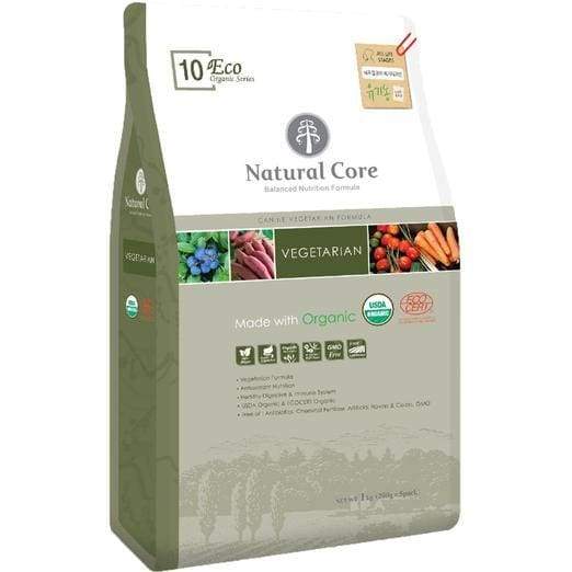 Natural Core Eco 10 Organic Vegetarian Dry Dog Food - Grain-Free, Hypoallergenic Plant-Based Kibble for Adult Dogs - Perfect for Sensitive Stomachs & Eco-Conscious Pet Owners