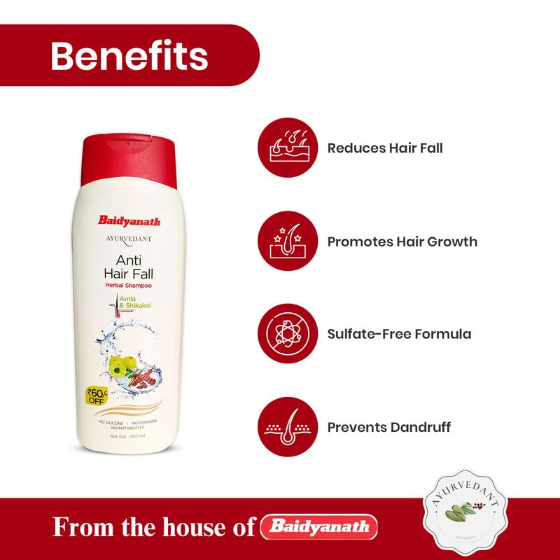 **Ayurvedic Anti Hair Fall Shampoo with Amla & Shikakai – Natural Hair Strengthening for Stronger, Healthier Hair (500ml) – Best for Thinning Hair & Scalp Care**    *(Perfect for daily use to reduce hair fall, promote growth, and nourish dry or damaged hair – ideal for men and women seeking natural Ayurvedic solutions.)*