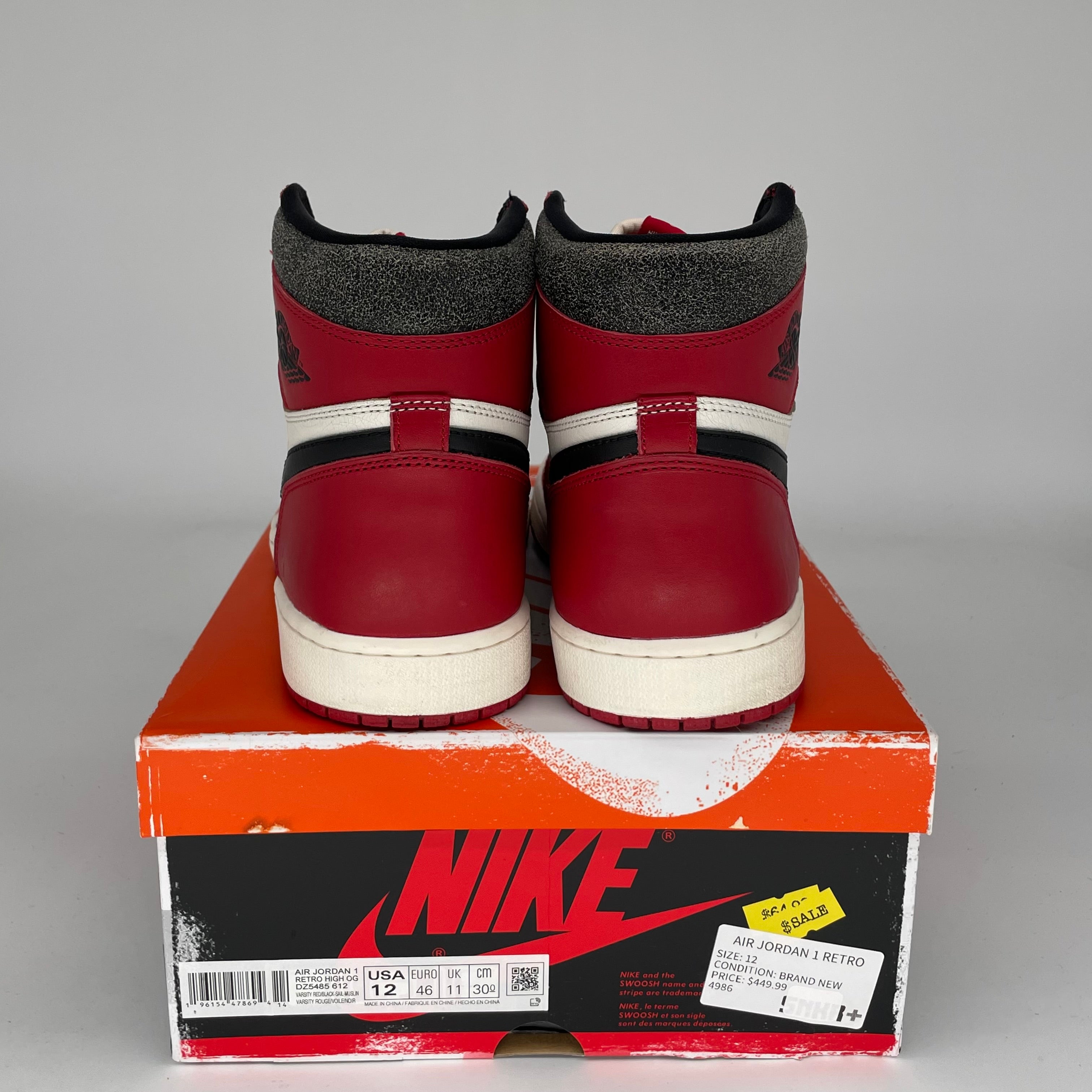 Original Title: AIR JORDAN 1 LOST AND FOUND SIZE 12 DZ5485 612   Optimized Title: **Air Jordan 1 Retro High OG 'Lost and Found' Men's Basketball Shoes - Size 12 (DZ5485-612) - Perfect for Sneaker Collectors & Streetwear Fashion**    **使用场景:** Ideal for basketball games, casual wear, sneaker collections, and urban street style.