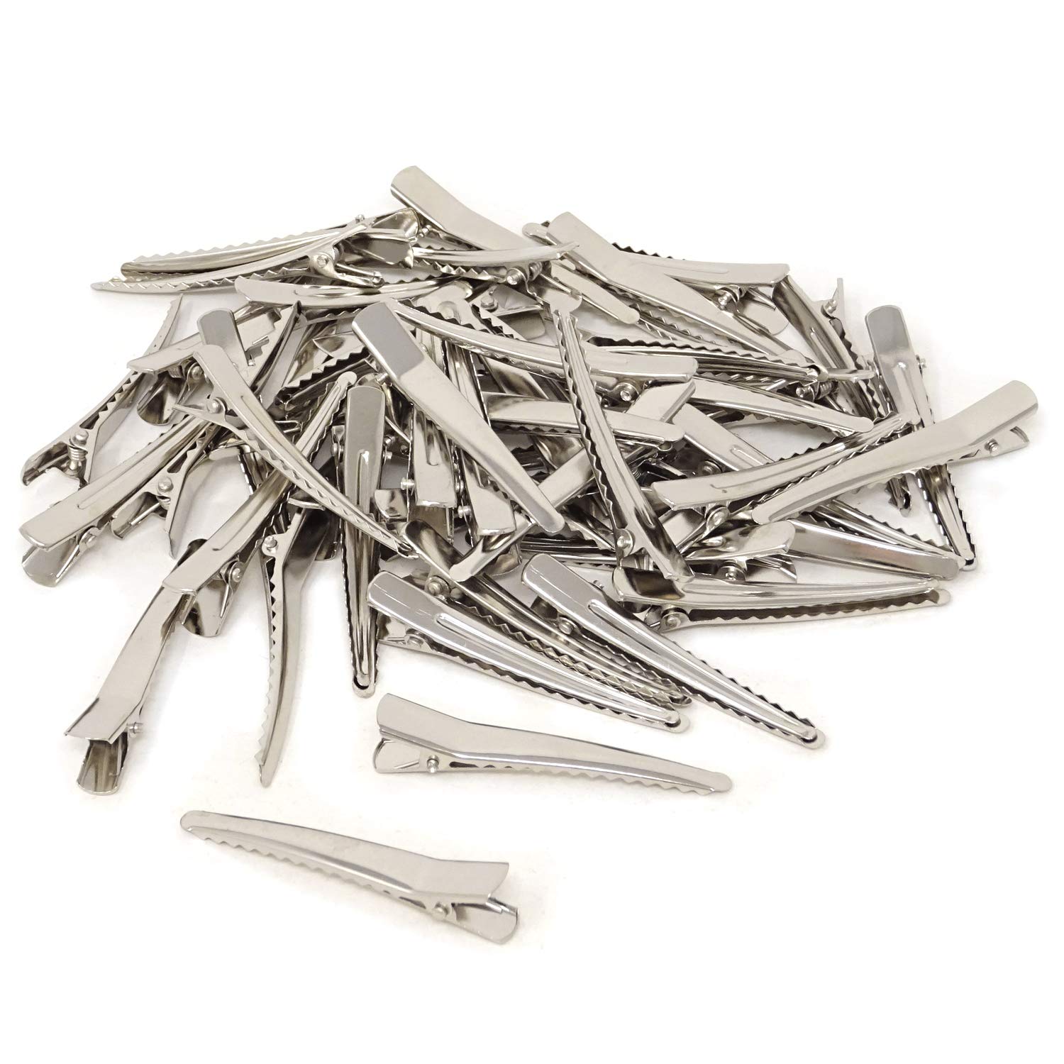 Honbay 50PCS Silver Tone Metal Alligator Hair Clips for DIY Crafts, Hair Accessories, and Hairstyling (6cm/2.36inch) - Perfect for Hair Styling, DIY Jewelry Making, and Craft Projects