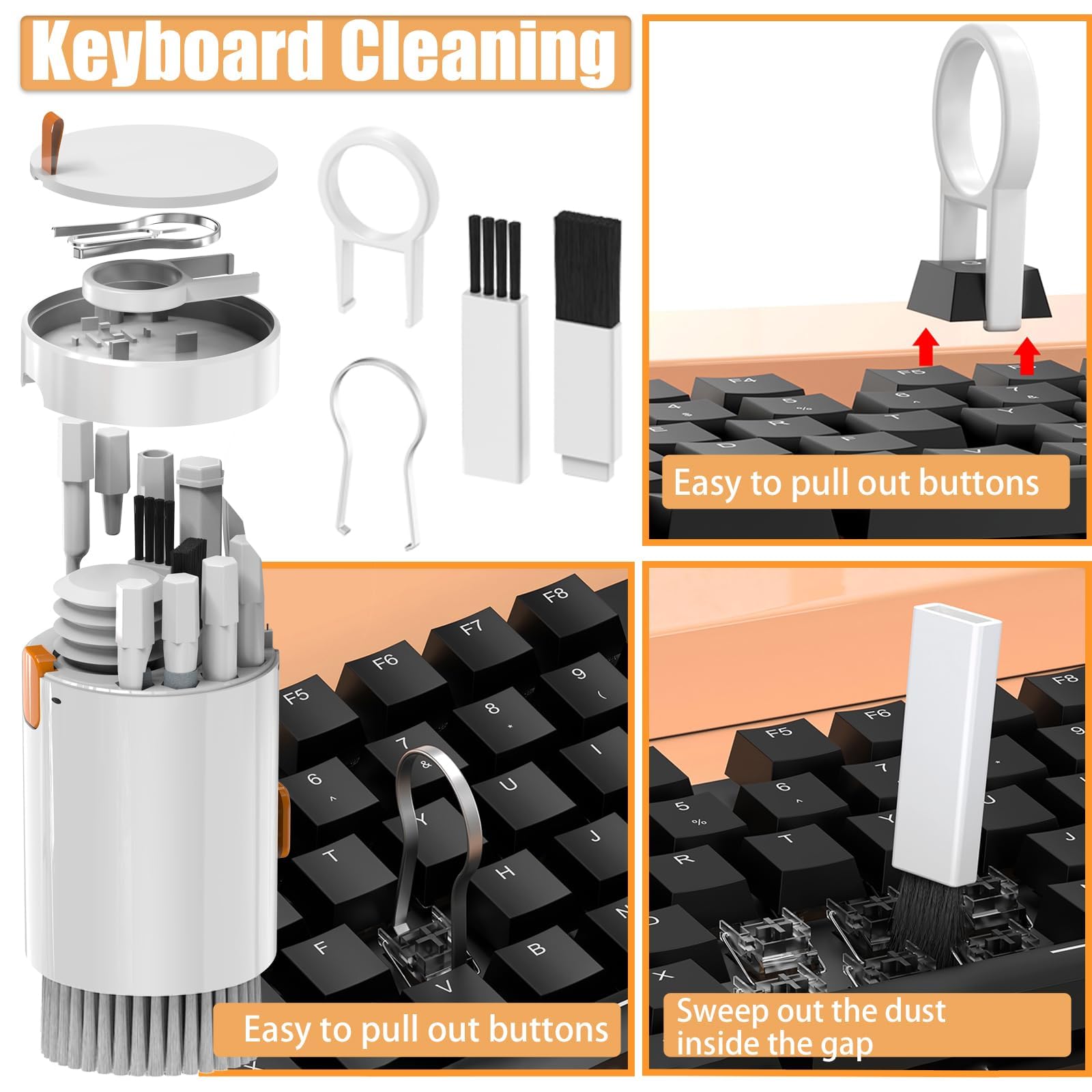 20 in 1 Multifunctional Cleaning Kit - Keyboard Brush, AirPods Cleaner, Laptop & Electronics Cleaning Tools for Keyboard, Earbuds, Camera, Phone | Perfect for Home, Office & Travel Use