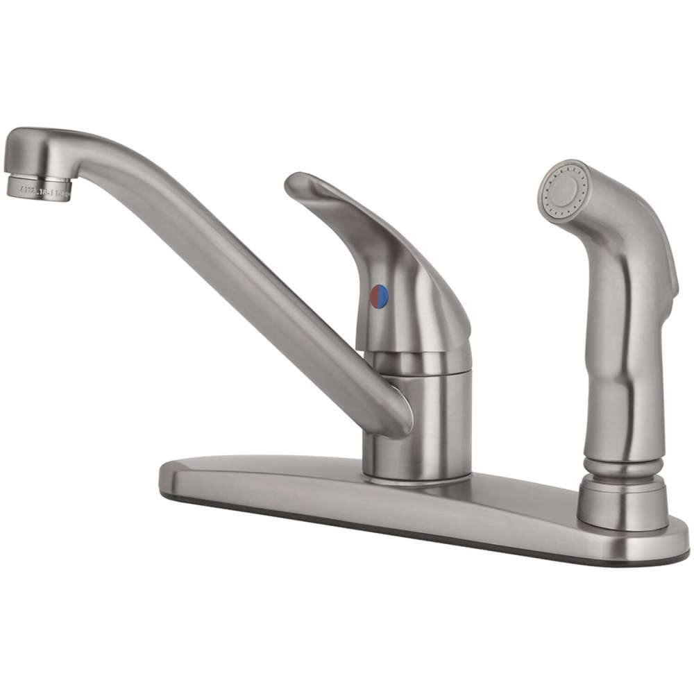 Lysol Essentials Kitchen Faucet - Single Handle Brushed Nickel Finish for Modern Home & Restaurant Use