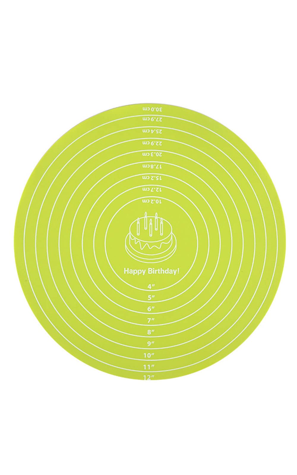 Non-Stick Silicone Baking Mat with Measurements - Heat Resistant Pastry Sheet for Cake Decorating, Cookies & Baking - Fits Cake Turntable Stand (Green) - Perfect for Home Bakers & Professional Chefs