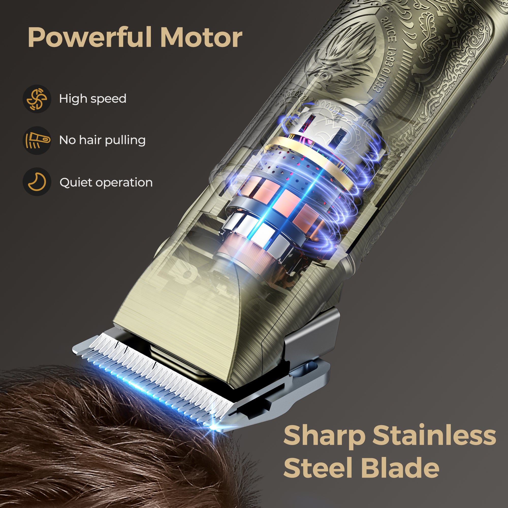 Mpow Professional Cordless Hair Clippers for Men - Rechargeable Hair Trimmer & Grooming Kit with Nose & Body Attachments | Perfect for Home Haircuts, Beard Trimming & Personal Grooming | Ideal Gift for Men