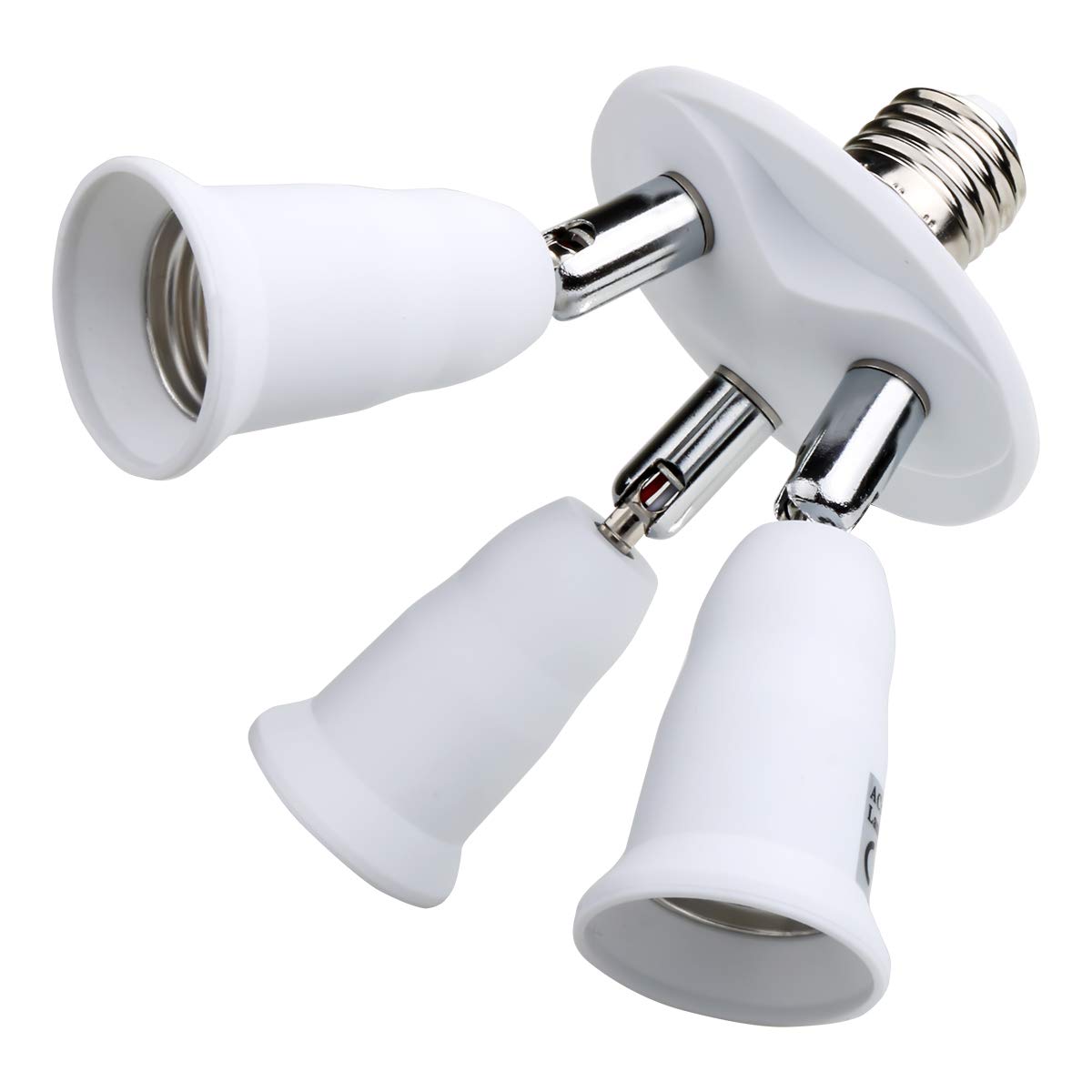 3 in 1 Light Bulb Socket Splitter - E26/E27 Multi Socket Adapter with 360° Rotation - Standard Base Converter for LED/CFL Bulbs (60W per Port, 180W Total) - Perfect for Home Lighting, Bedroom Lamps & DIY Projects