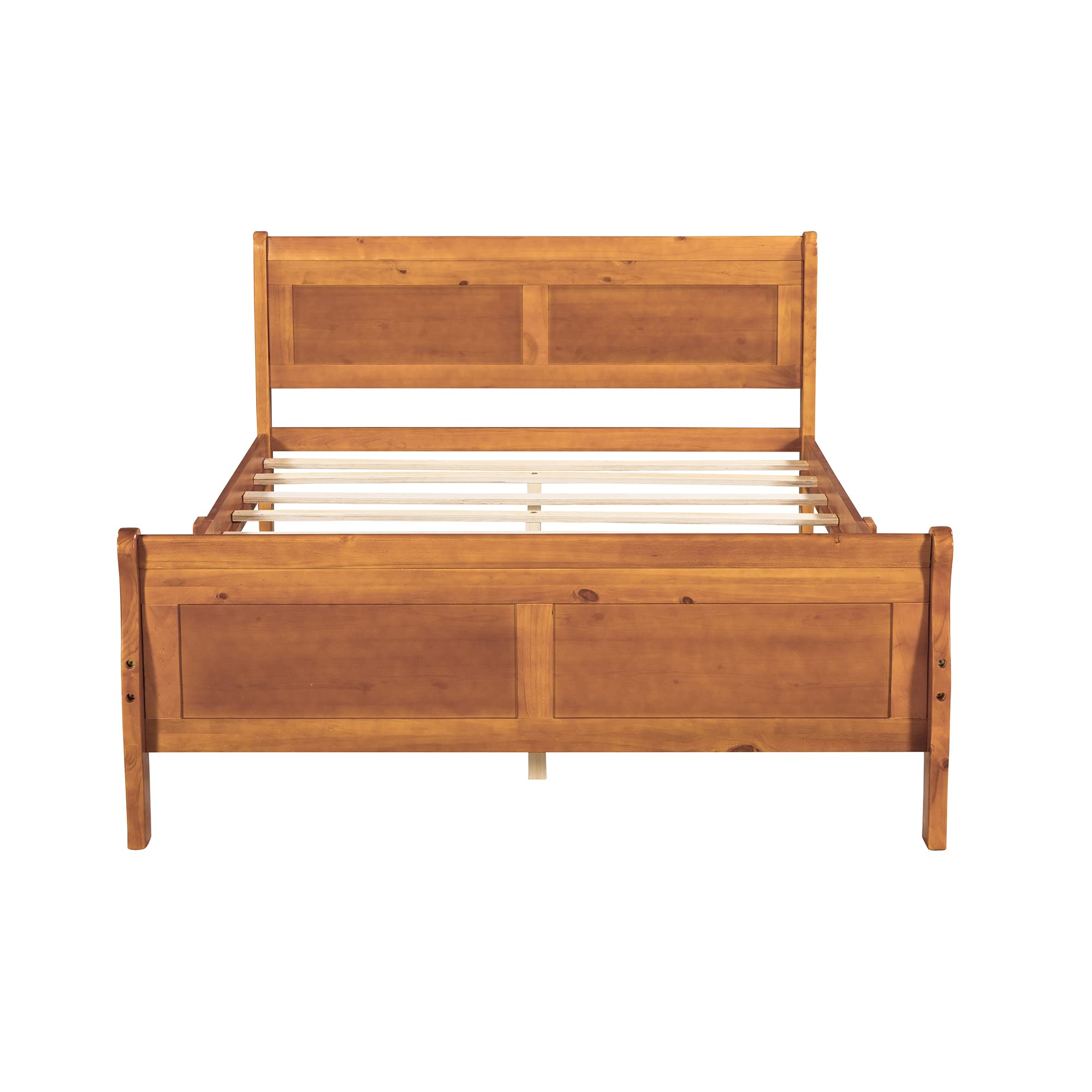 Harper & Bright Designs Full Size Wooden Bed Frame with Headboard and Footboard - Sturdy Platform Bed for Kids, No Box Spring Needed - Solid Oak Construction - Perfect for Boys and Girls Bedrooms, Dorm Rooms, and Guest Rooms