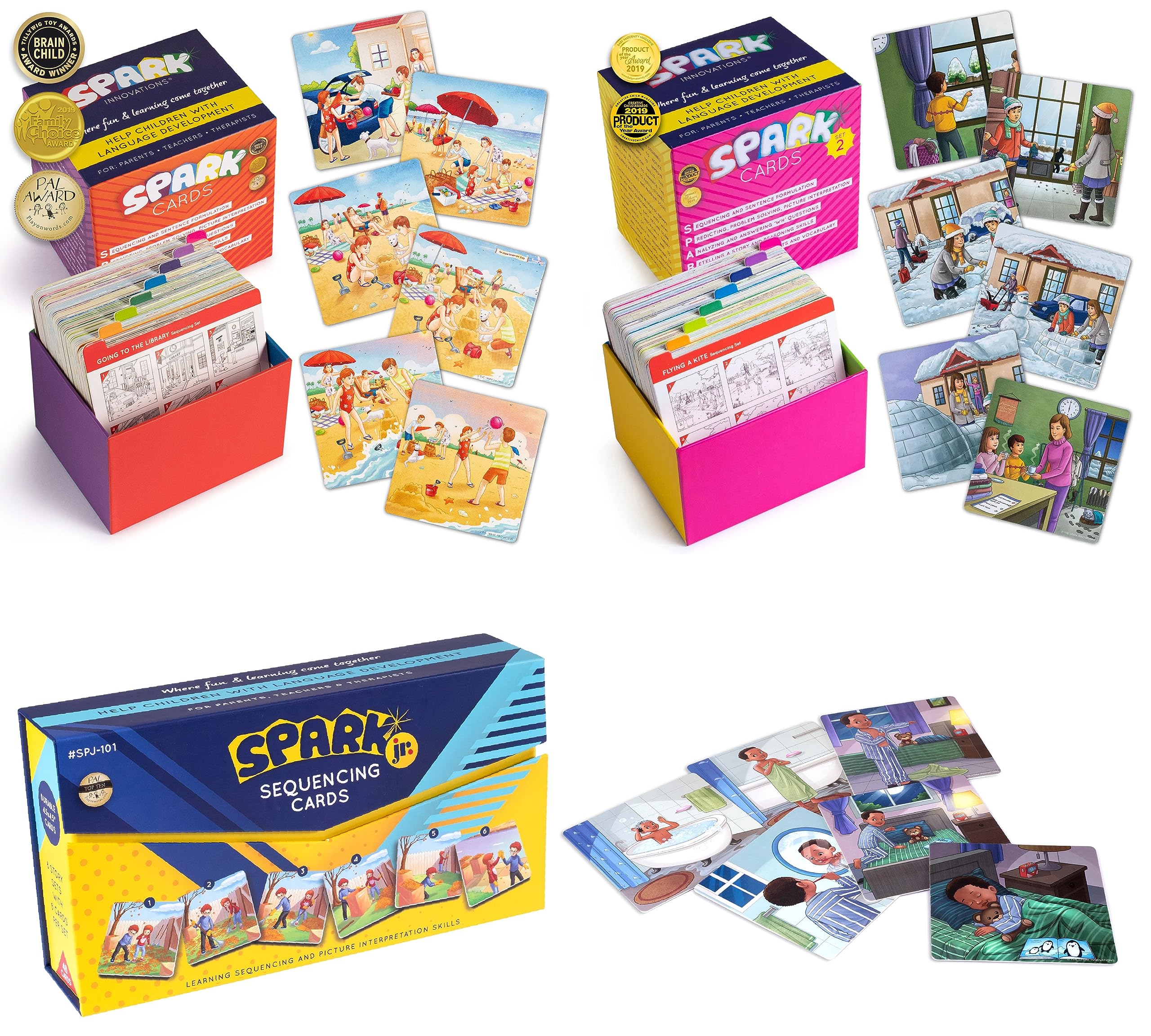 Sequencing Cards for Storytelling, Speech Therapy & Autism Learning - English Language Games, SEL Activities (Set 1, 2, JR Combo) - Perfect for Classroom, Homeschool & Special Education
