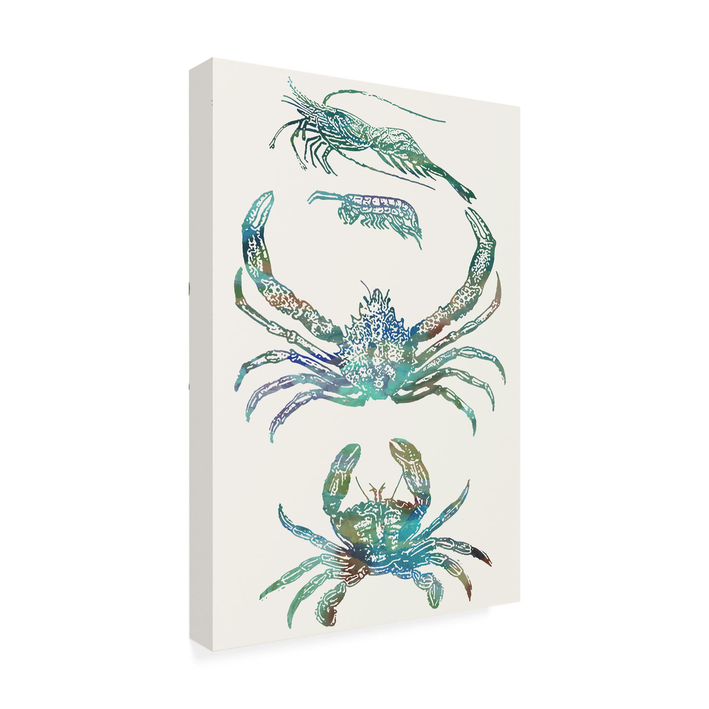 Sharon Chandler 'Aquatic Assemblage VIII' Canvas Wall Art Print - Modern Ocean Themed Painting for Living Room, Bedroom & Office Decor