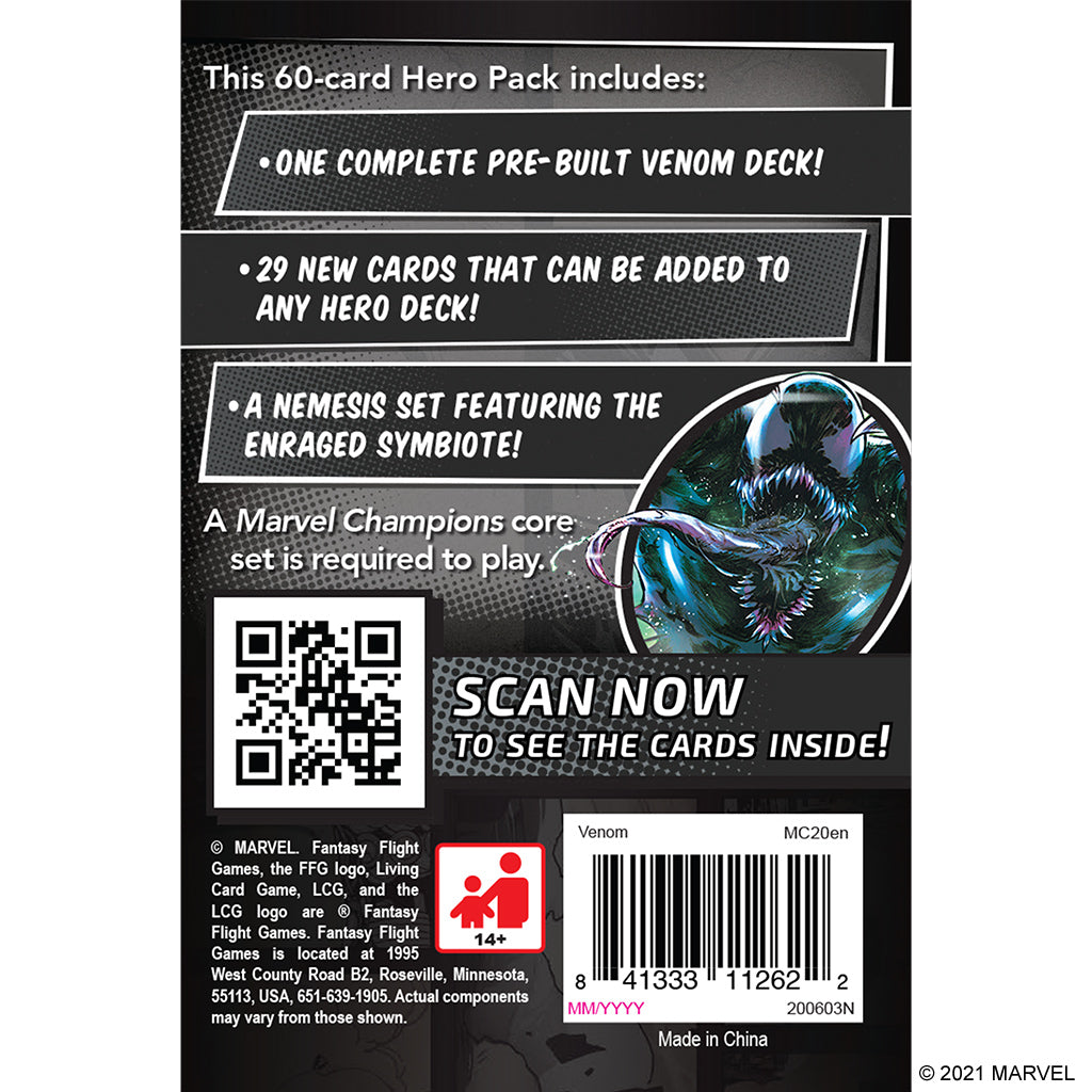 Marvel Champions: The Card Game - Venom Hero Pack | Expand Your Superhero Battles | Perfect for Game Nights & Collectors